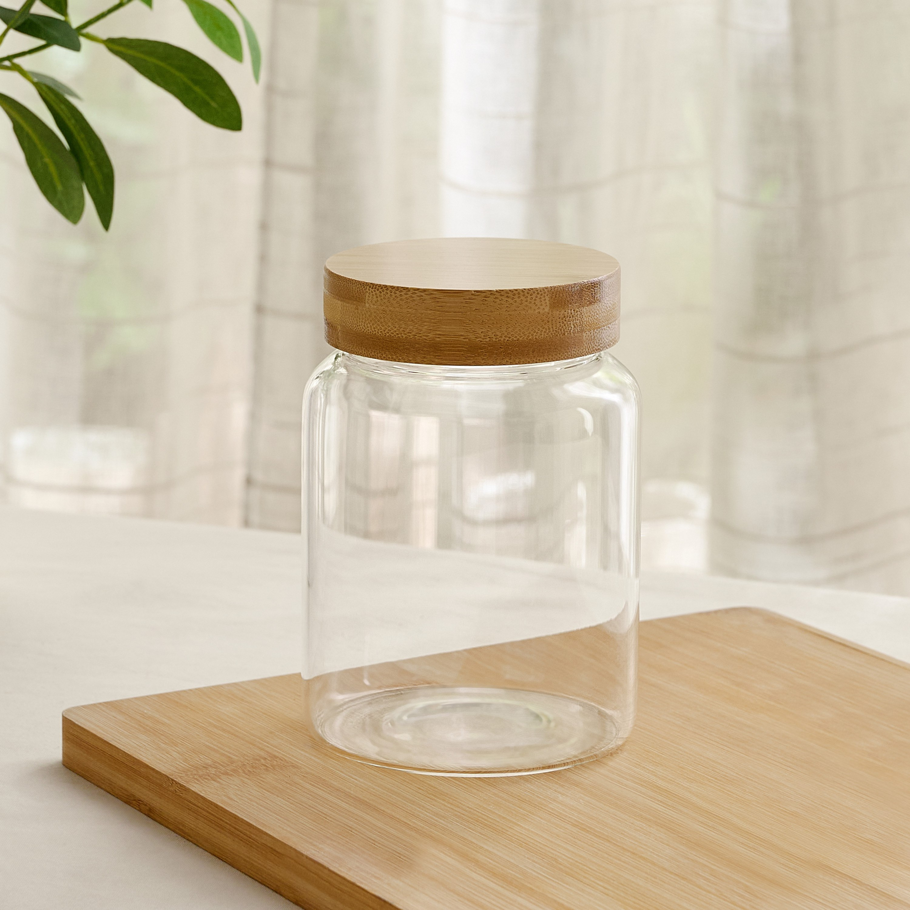 برطمان بورسيليكات بغطاء خشبي من تيرا - 1000 مل-hbxhomeware-hbxkitchen-image-1