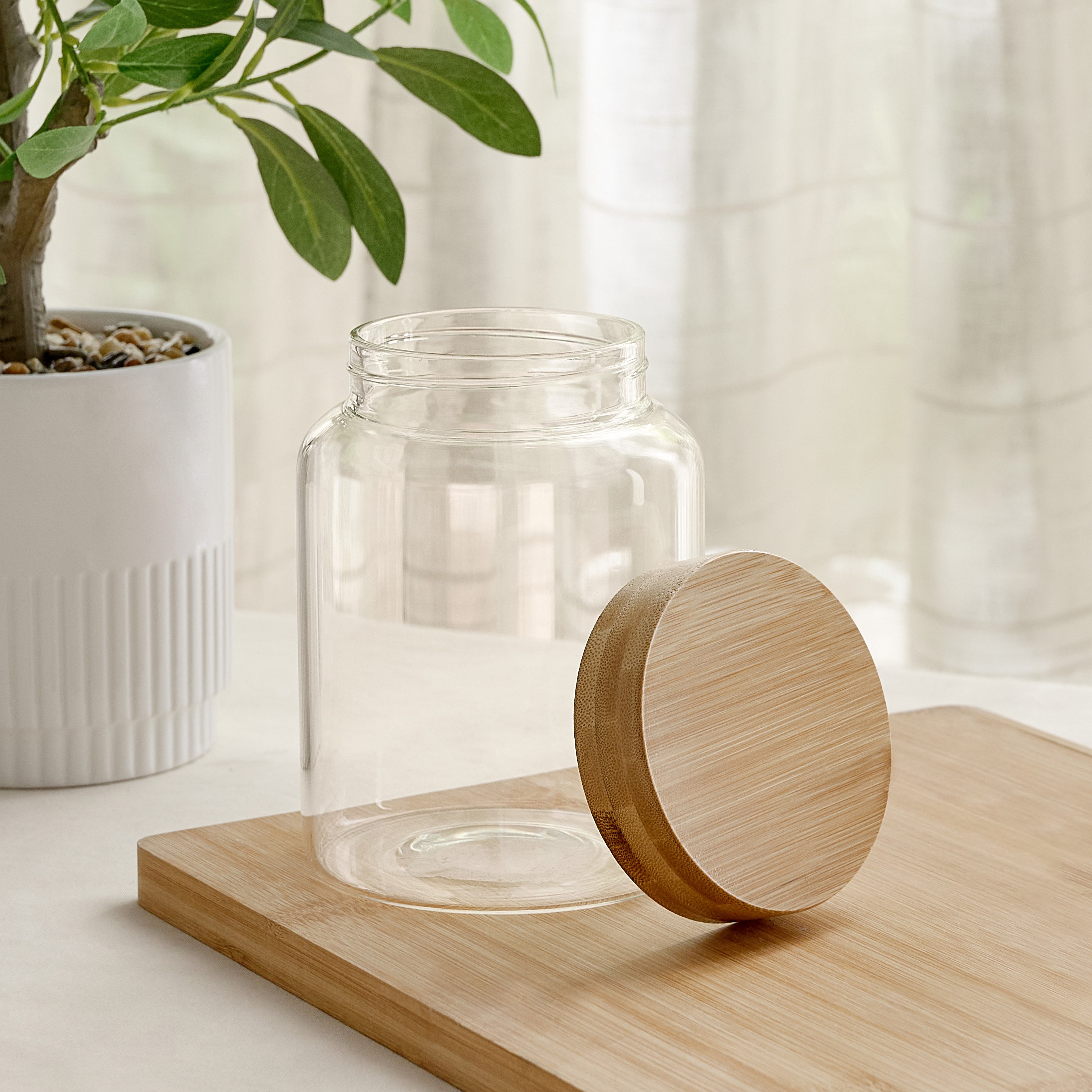 برطمان بورسيليكات بغطاء خشبي من تيرا - 1000 مل-hbxhomeware-hbxkitchen-image-2