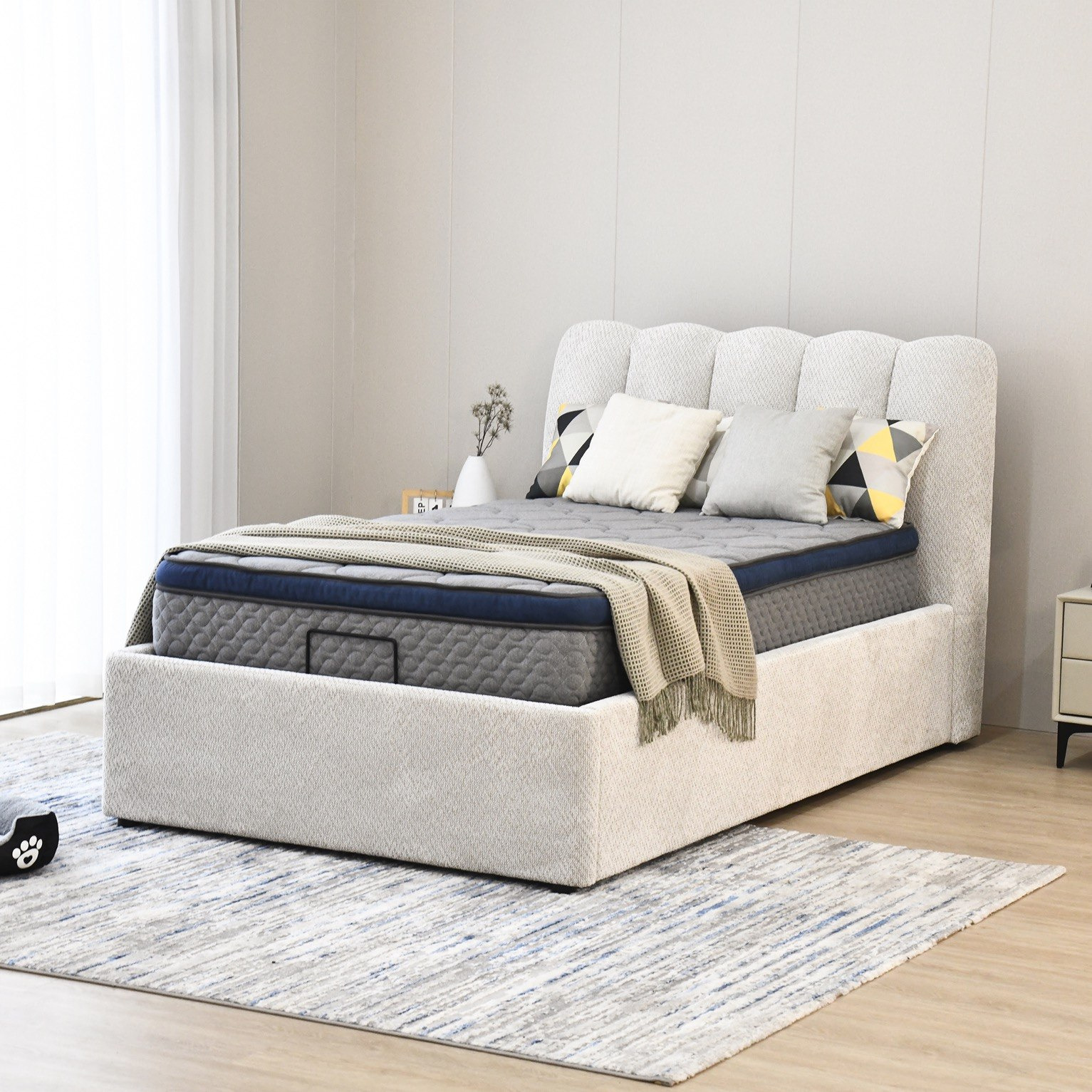 Hamburg Upholstered Hydraulic Storage Twin Bed - 120x200 cm-hbxbedroom-bedsandbedsets-upholsteredbeds-twin-image-10