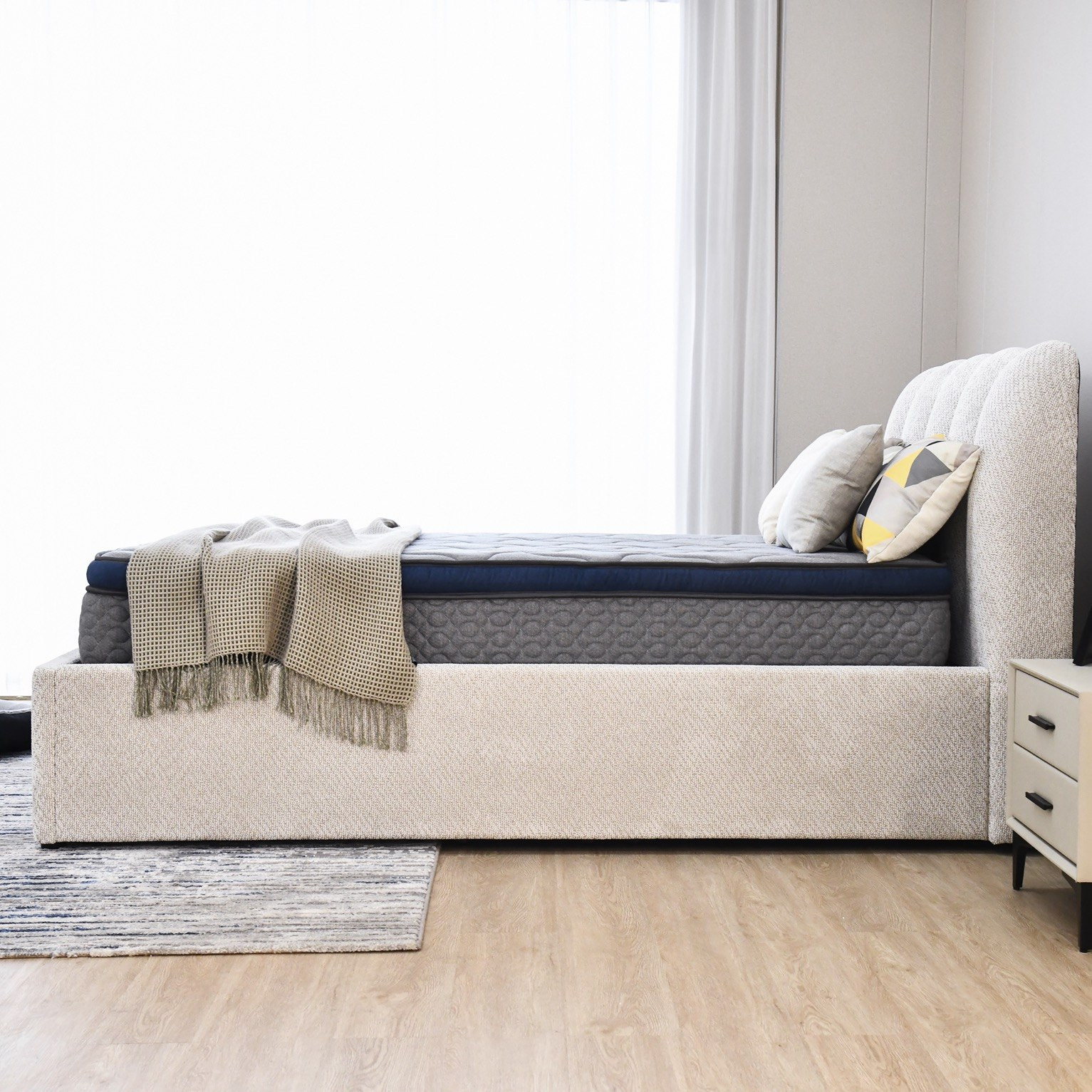Hamburg Upholstered Hydraulic Storage Twin Bed - 120x200 cm-hbxbedroom-bedsandbedsets-upholsteredbeds-twin-image-9