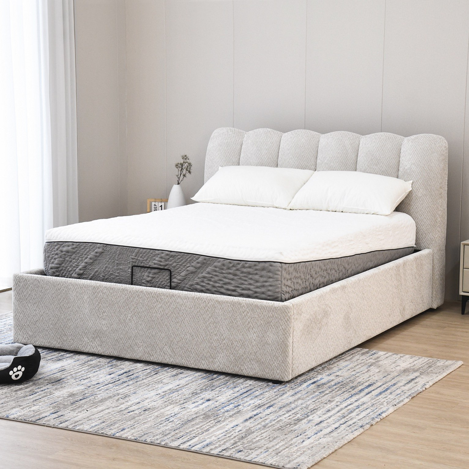Hamburg Upholstered Hydraulic Storage Queen Bed - 160x200 cm-hbxbedroom-bedsandbedsets-beds-queen-image-13