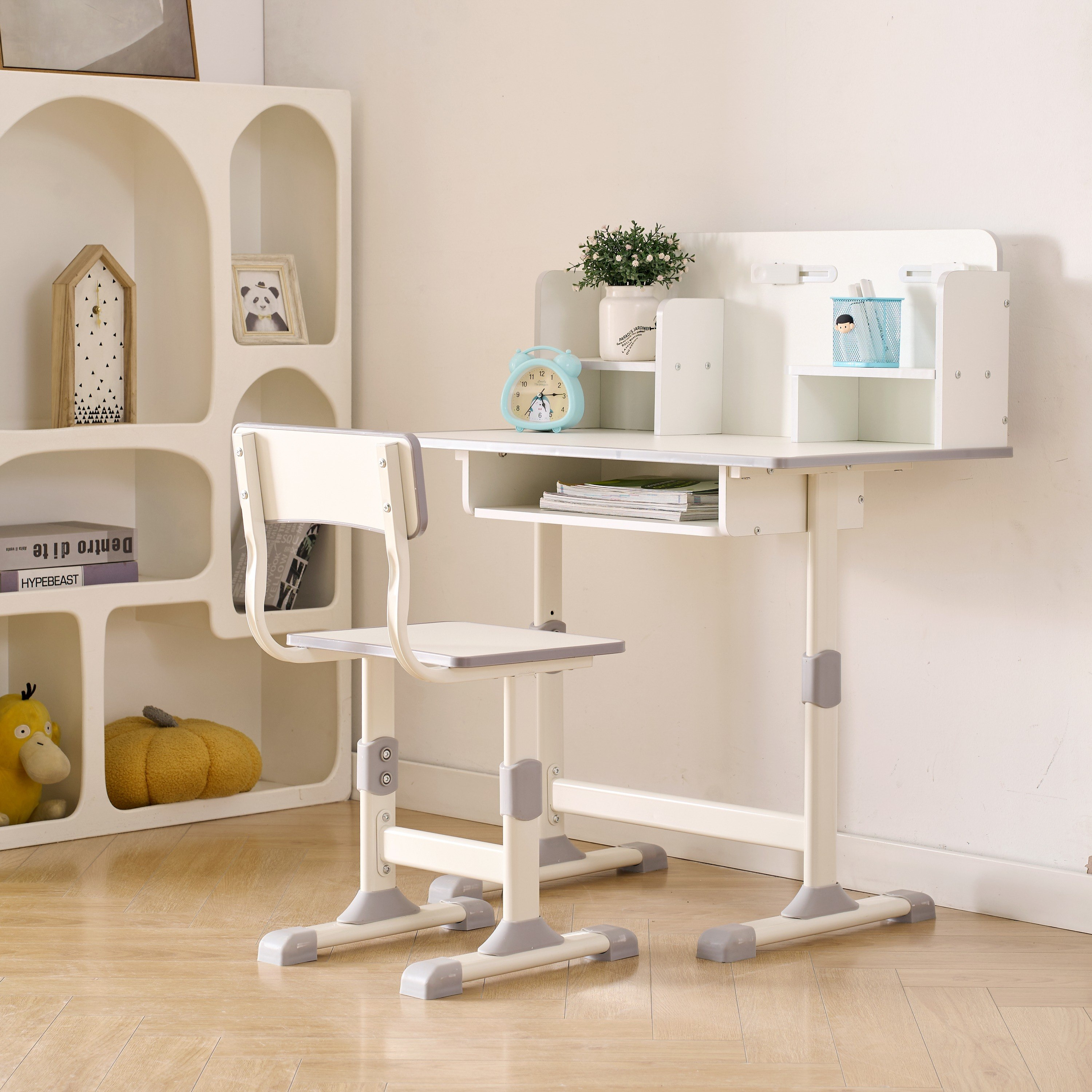 Movo Miller Aldon Height Adjustable Study Desk with Hutch and Chair Set-hbxfurniture-office-desks-image-2