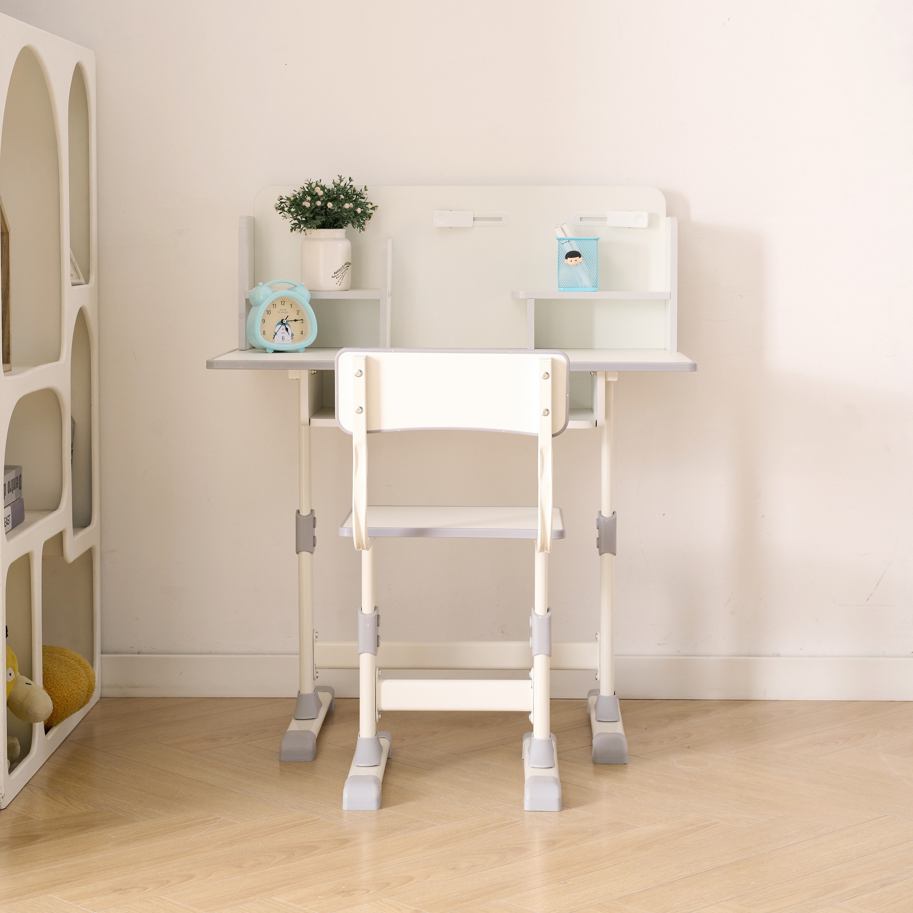 Movo Miller Aldon Height Adjustable Study Desk with Hutch and Chair Set-hbxfurniture-office-desks-image-3