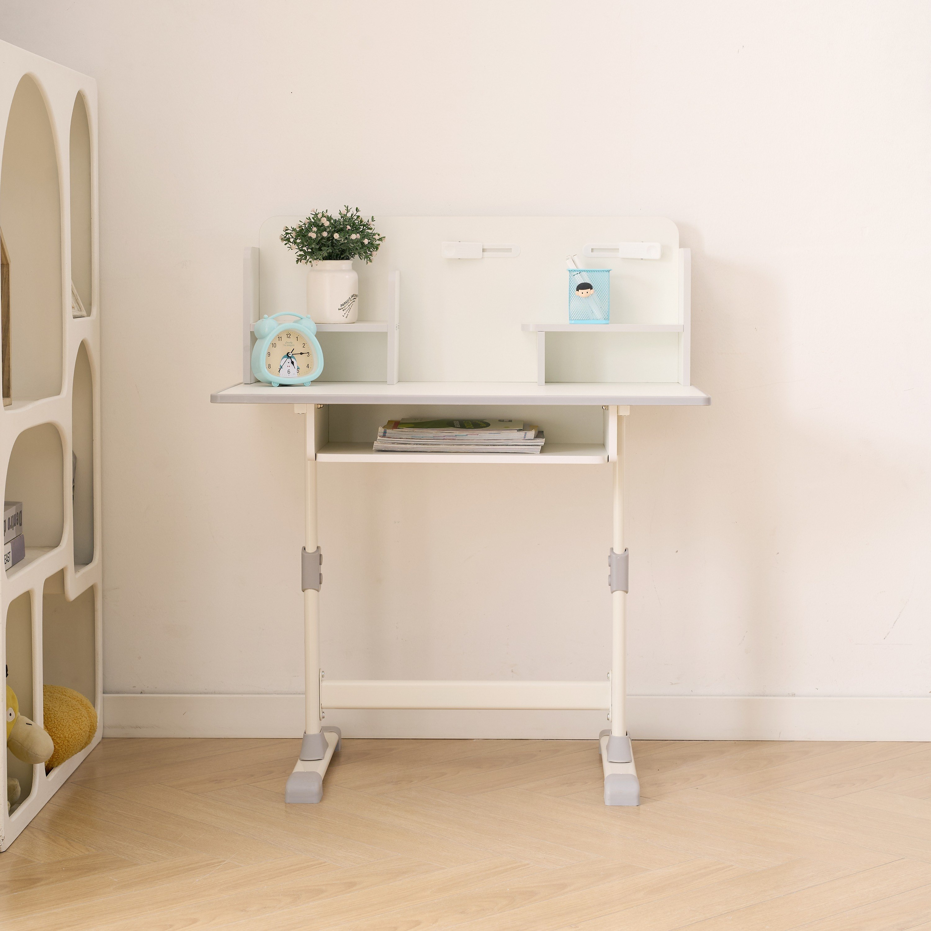 Movo Miller Aldon Height Adjustable Study Desk with Hutch and Chair Set-hbxfurniture-office-desks-image-5
