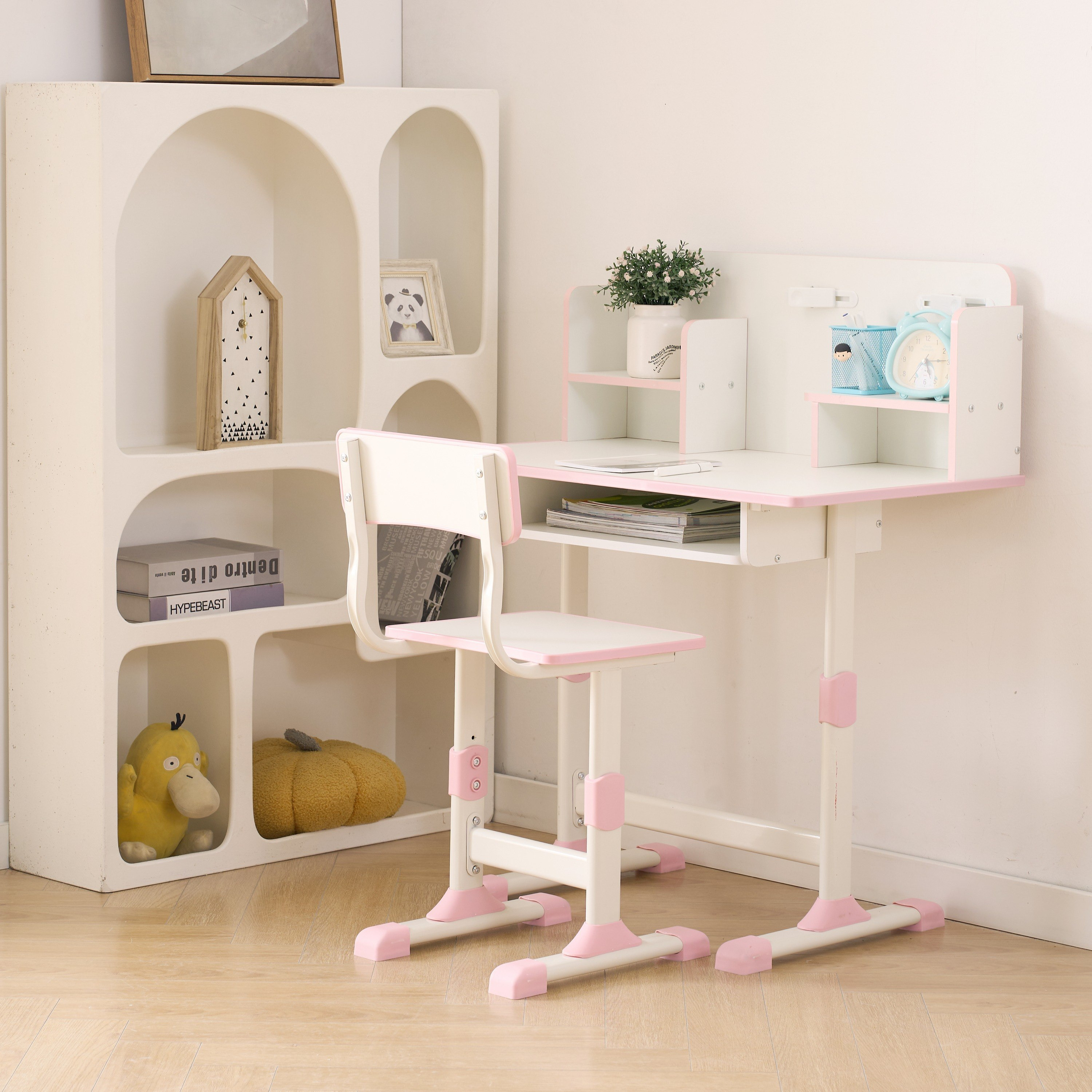 Movo Miller Aldon Height Adjustable Study Desk with Hutch and Chair Set-hbxfurniture-office-desks-image-2