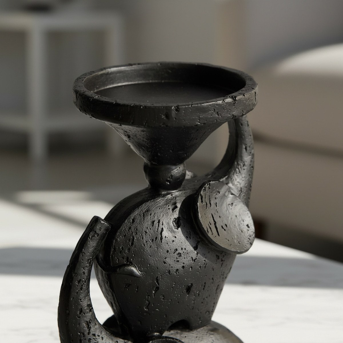 Fresco-Maeve Decorative Resin Pillar Candleholder - 12x9.8x24 cm-hbxlivingroom-decorandaccessories-candleholders-image-3
