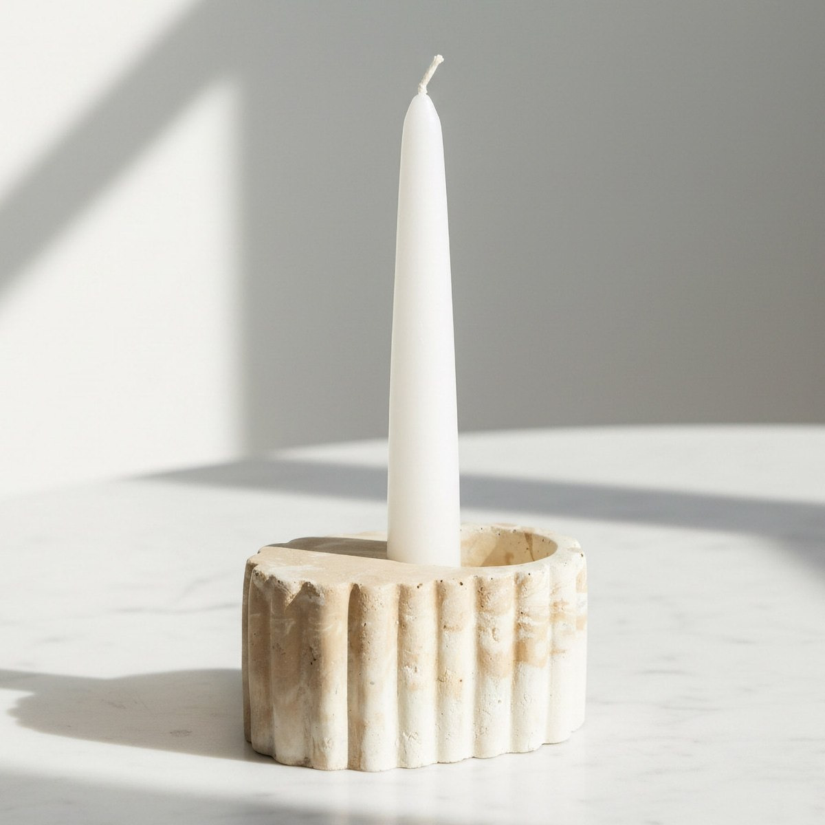 Fresco-Ekla Decorative Cement Taper Candleholder - 10.6x6.5x6 cm-hbxlivingroom-decorandaccessories-candleholders-image-1