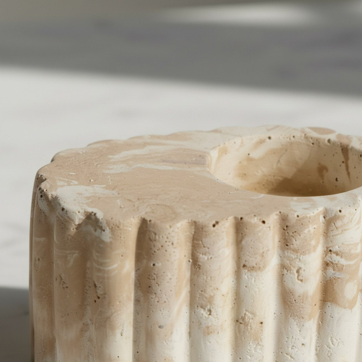Fresco-Ekla Decorative Cement Taper Candleholder - 10.6x6.5x6 cm-hbxlivingroom-decorandaccessories-candleholders-image-3