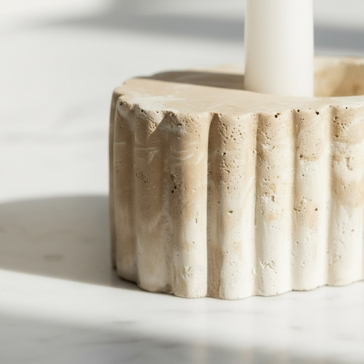 Fresco-Ekla Decorative Cement Taper Candleholder - 10.6x6.5x6 cm-hbxlivingroom-decorandaccessories-candleholders-image-4