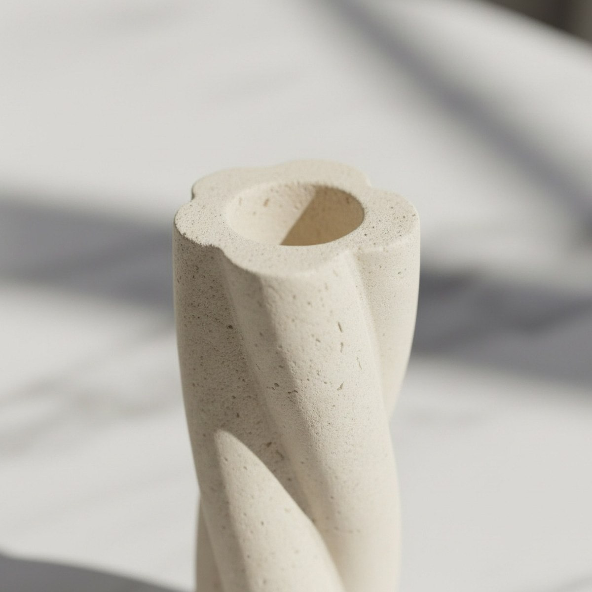 Fresco Idris Decorative Resin Taper Candleholder - 7.1x7.1x16 cm-hbxlivingroom-decorandaccessories-candleholders-image-3