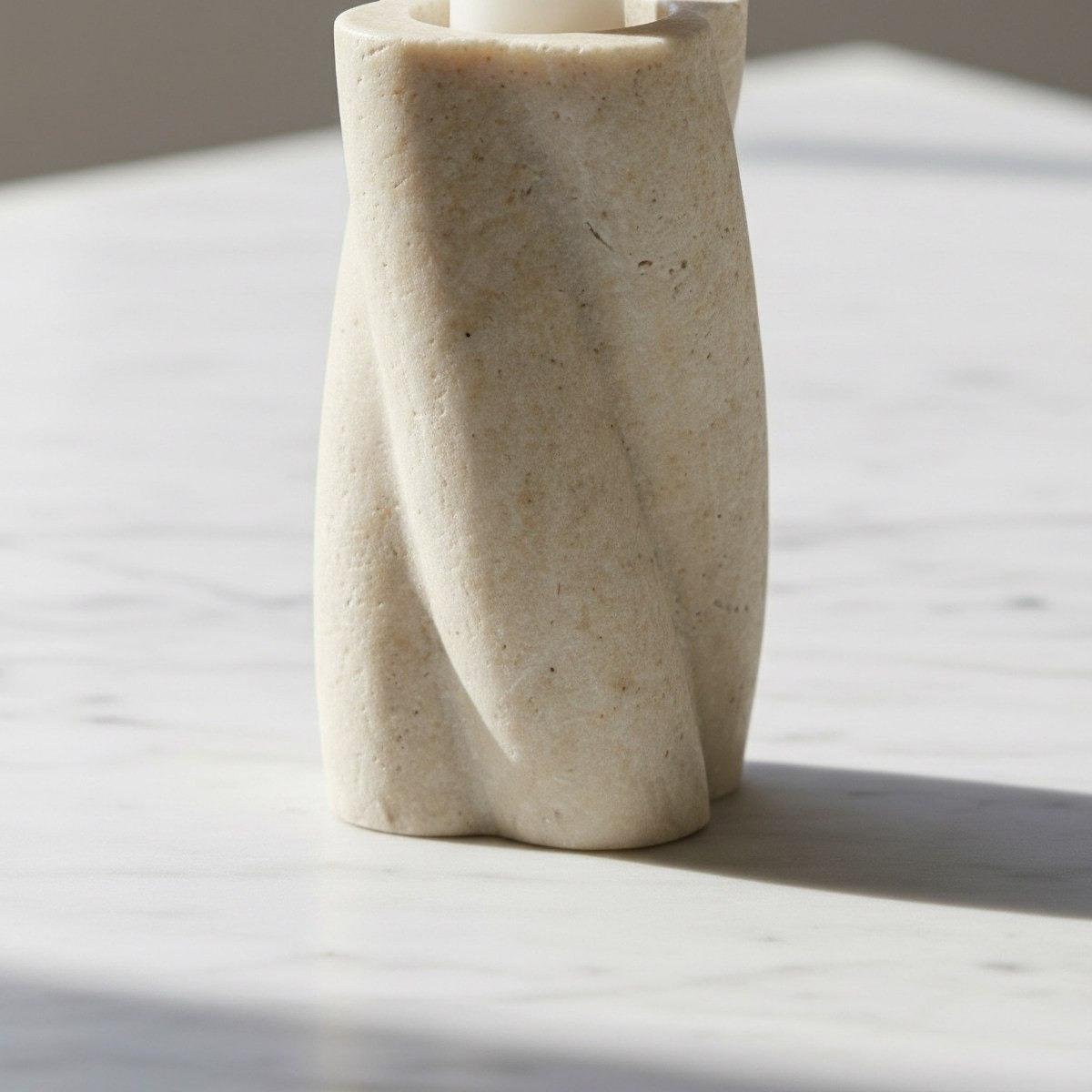 Fresco Idris Decorative Resin Taper Candleholder - 7.1x7.1x13 cm-hbxlivingroom-decorandaccessories-candleholders-image-4