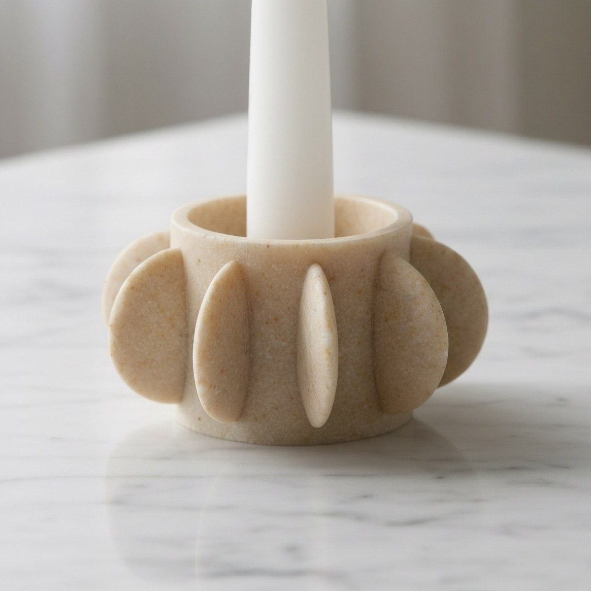 Fresco Idris Decorative Resin Taper Candleholder - 10x10x5 cm-hbxlivingroom-decorandaccessories-candleholders-image-4