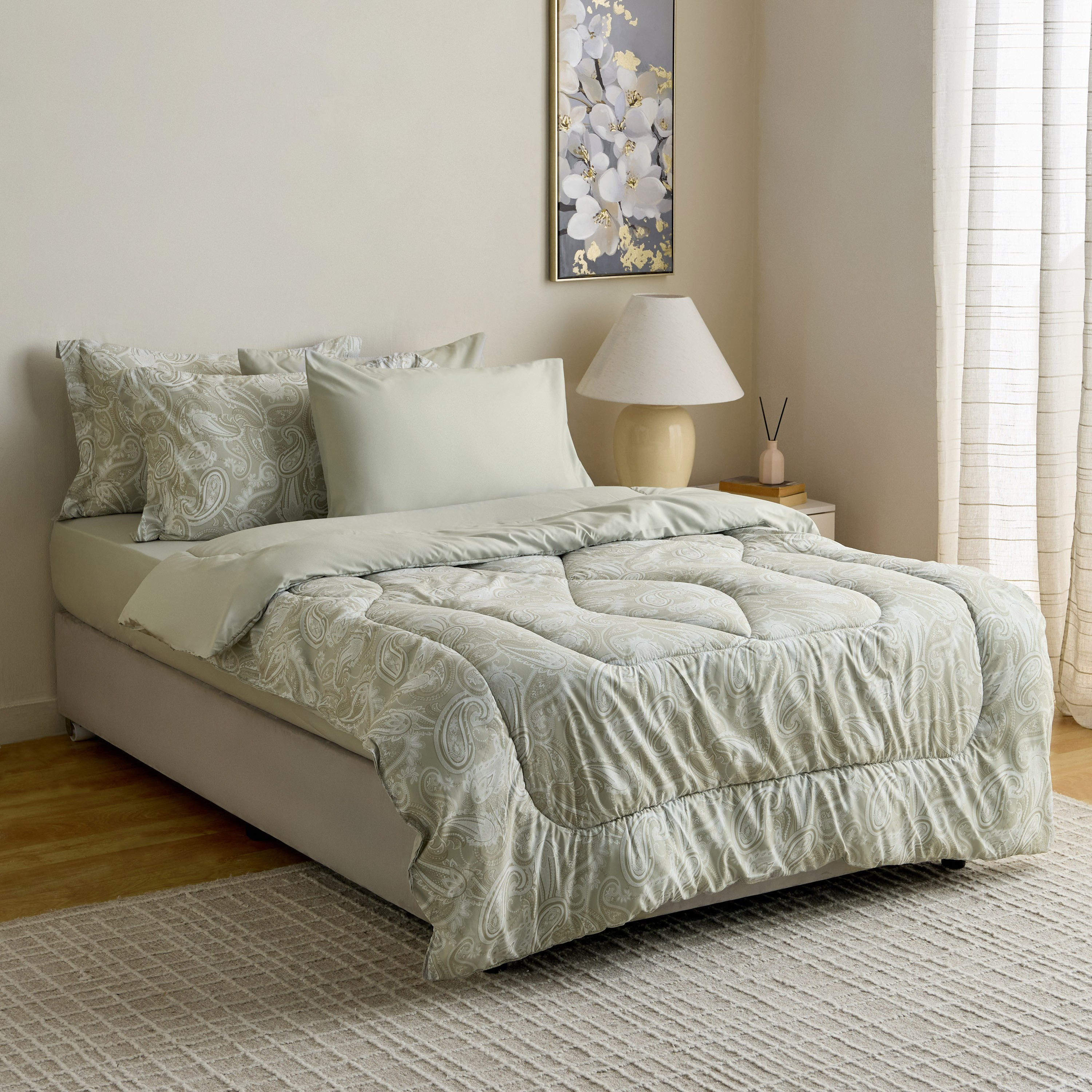 Hampton 6-Piece Microfiber Paisley Print BIAB Twin Comforter Set - 160x240 cm-hbxhomeware-hbxbedroom-image-9