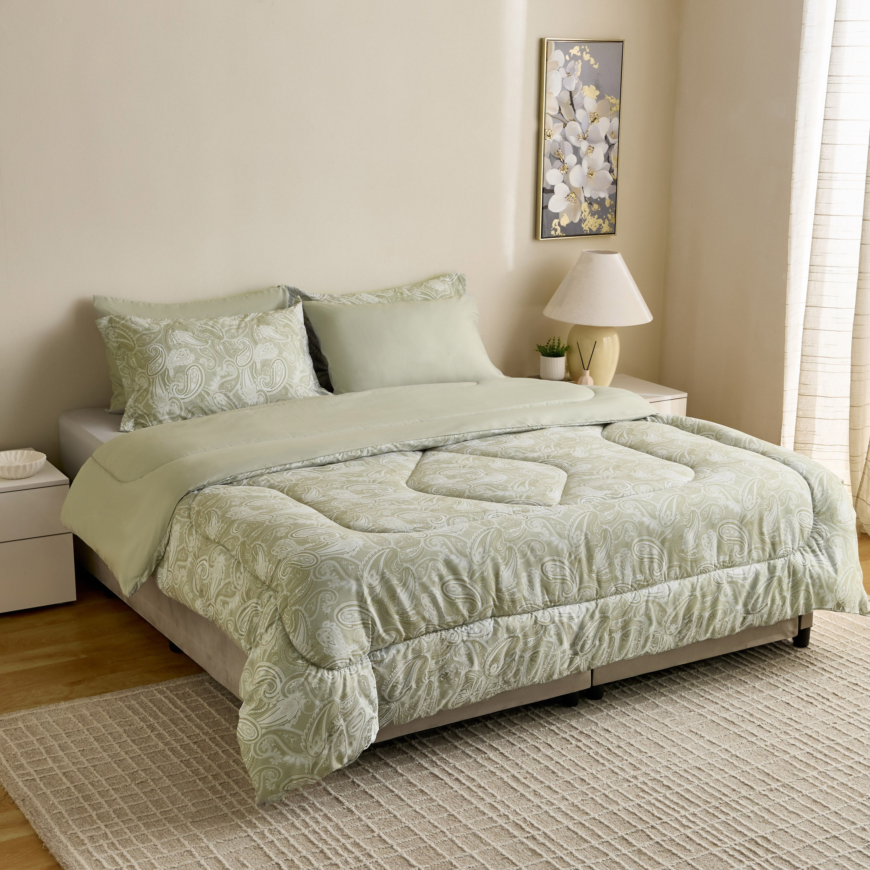 Hampton Paisley Microfiber Printed BIAB 6-Piece Super King Comforter Set - 240x260 cm-hbxhomeware-hbxbedroom-image-9