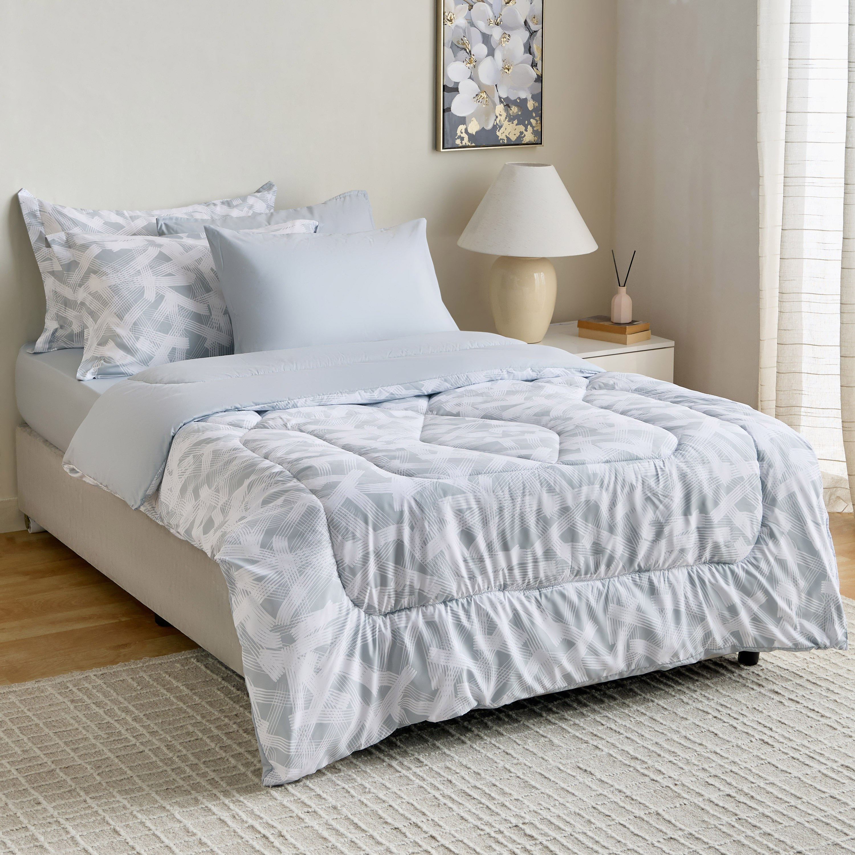 Hampton 6-Piece Overlay Microfiber Printed BIAB Twin Comforter Set - 160x240 cm-hbxhomeware-hbxbedroom-image-9