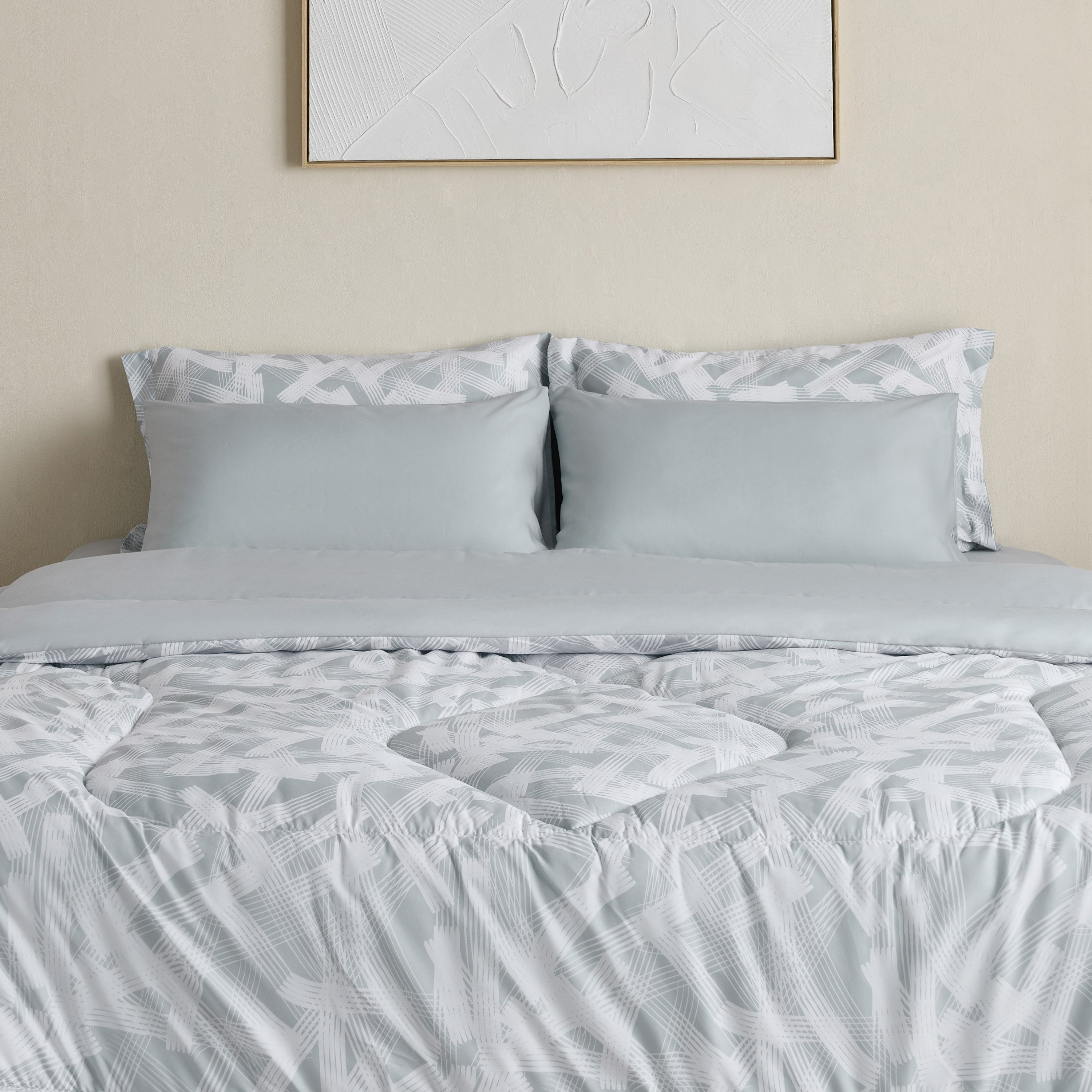 Hampton 6-Piece Overlay Microfiber Printed BIAB King Comforter Set - 220x240 cm-hbxhomeware-hbxbedroom-image-2
