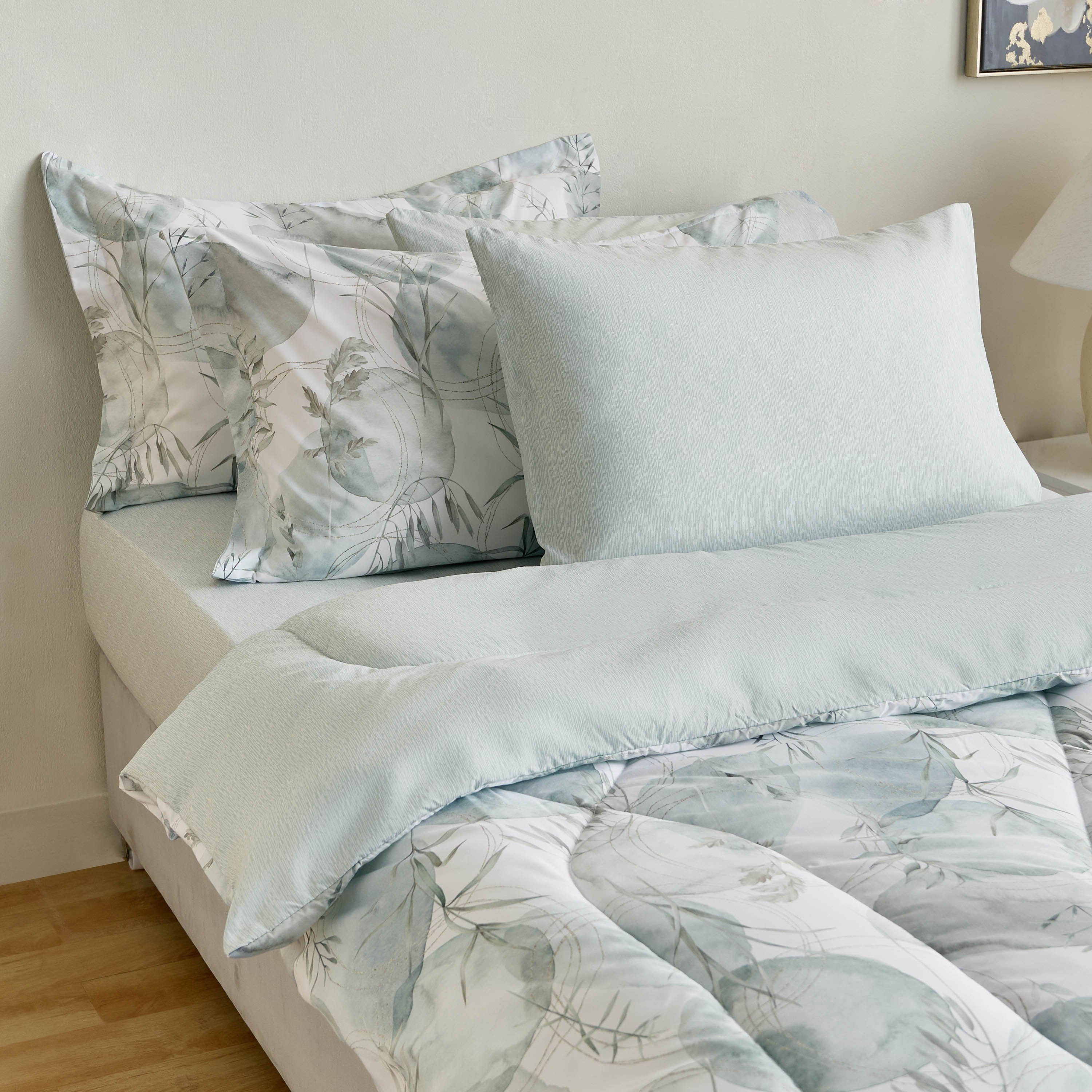 Hampton 6-Piece Mistleaf Microfiber Printed BIAB Twin Comforter Set - 160x240 cm-hbxhomeware-hbxbedroom-image-1