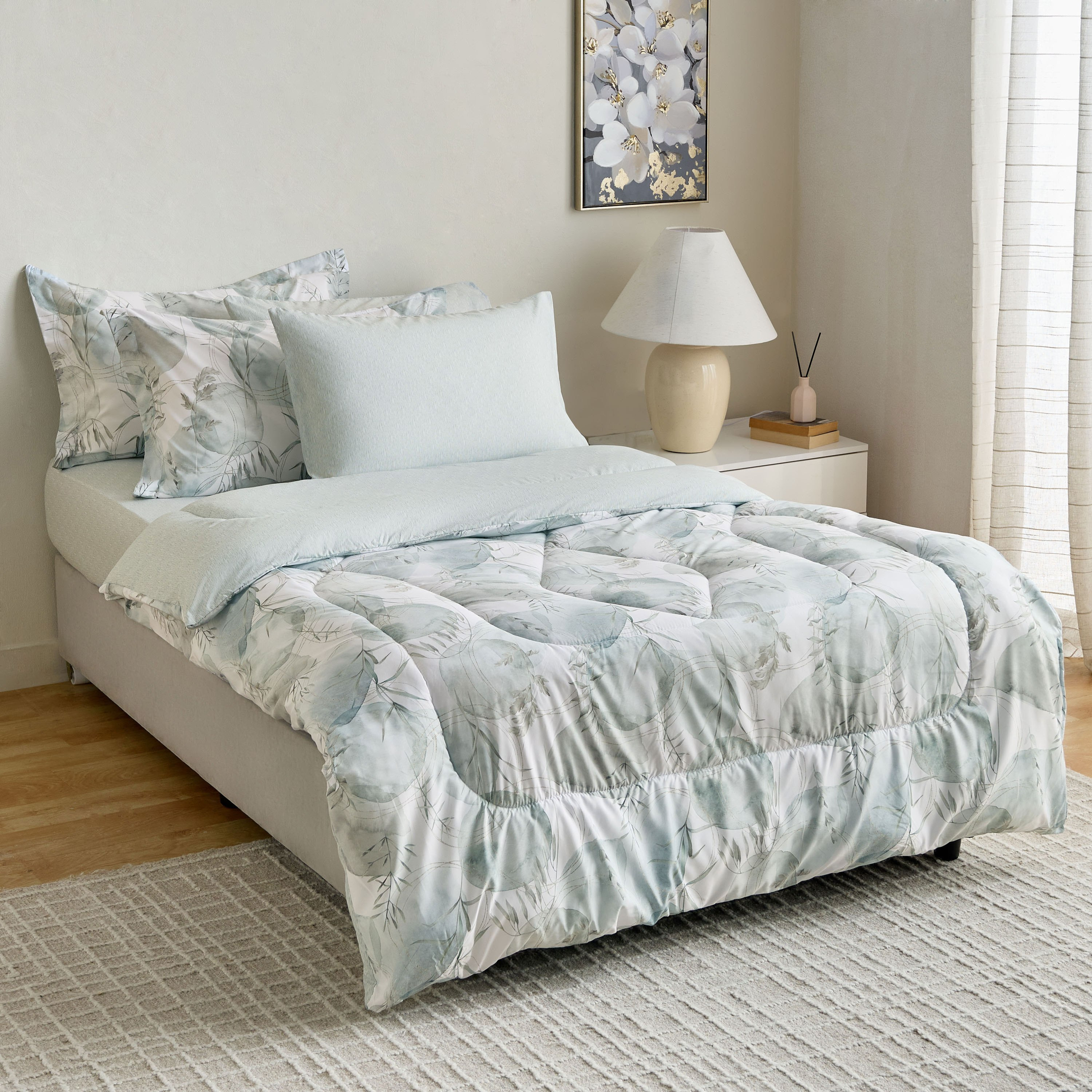 Hampton 6-Piece Mistleaf Microfiber Printed BIAB Twin Comforter Set - 160x240 cm-hbxhomeware-hbxbedroom-image-9
