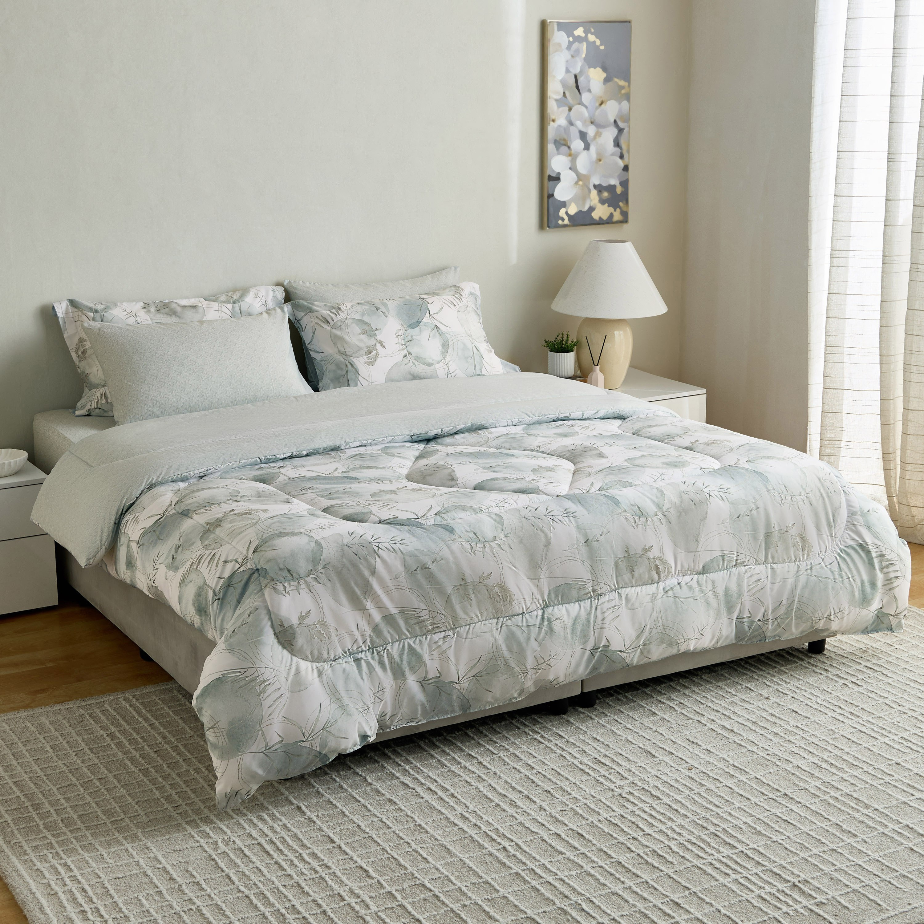 Hampton Mistleaf Microfiber Printed 6-Piece Super King BIAB Comforter Set - 240x260 cm-hbxhomeware-hbxbedroom-image-9
