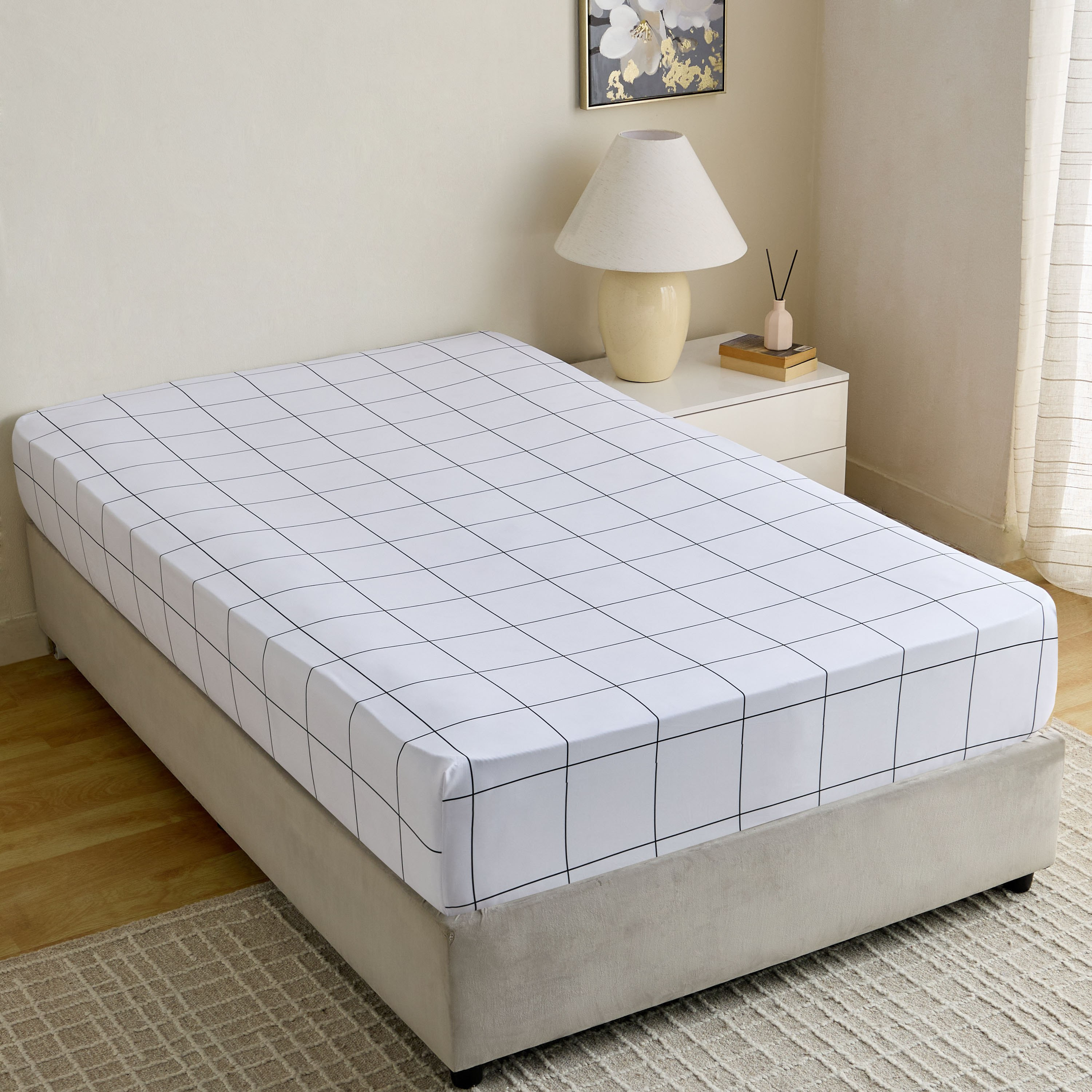 طقم لحاف توين من الألياف دقيقة بطبعات مربعات 6 قطع من هامبتون - 160x240 سم-hbxhomeware-hbxbedroom-image-7