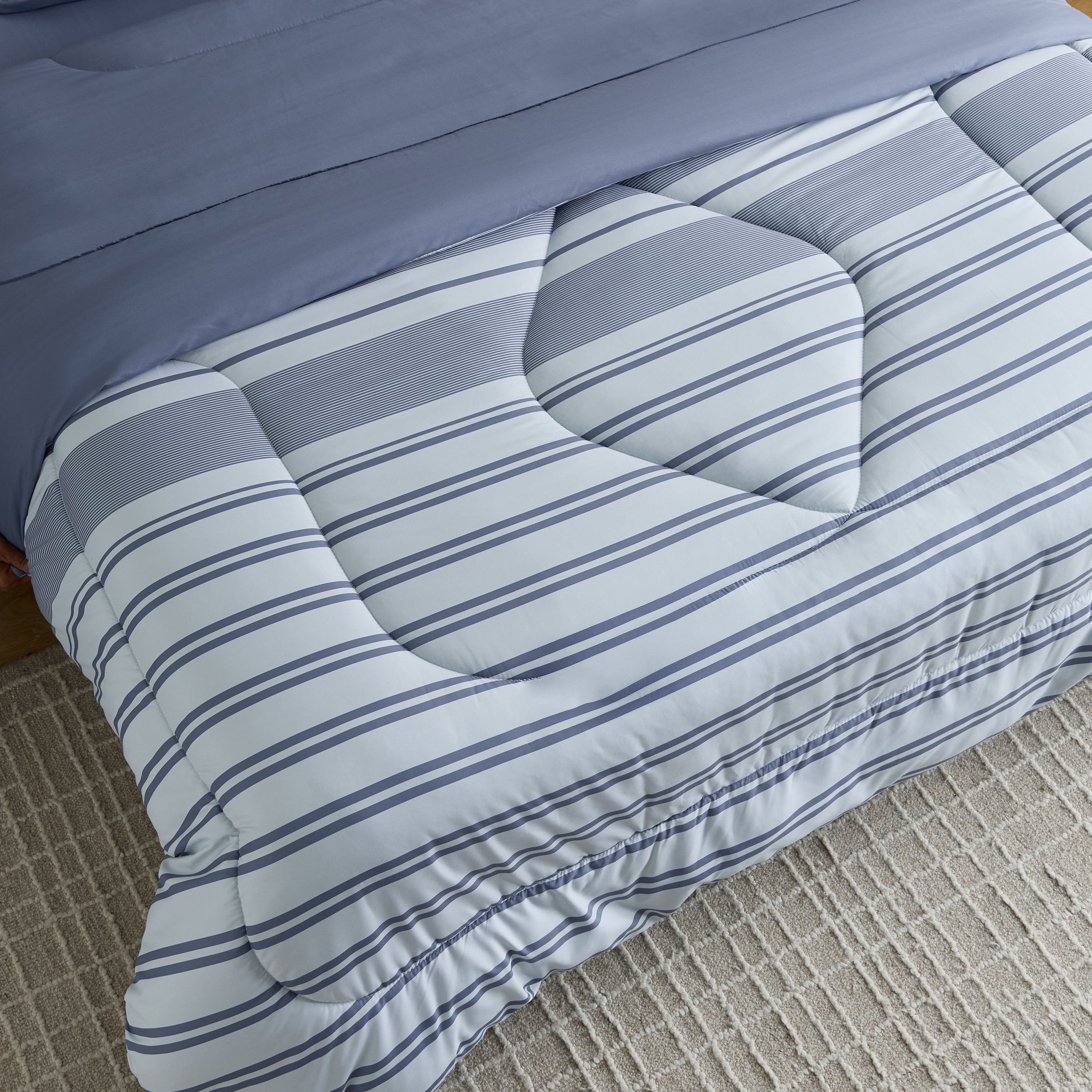 طقم لحاف ألياف دقيقة مقاس كينج مقلم 6 قطع بطبعات من هامبتون - 220x240 سم-hbxhomeware-hbxbedroom-image-3