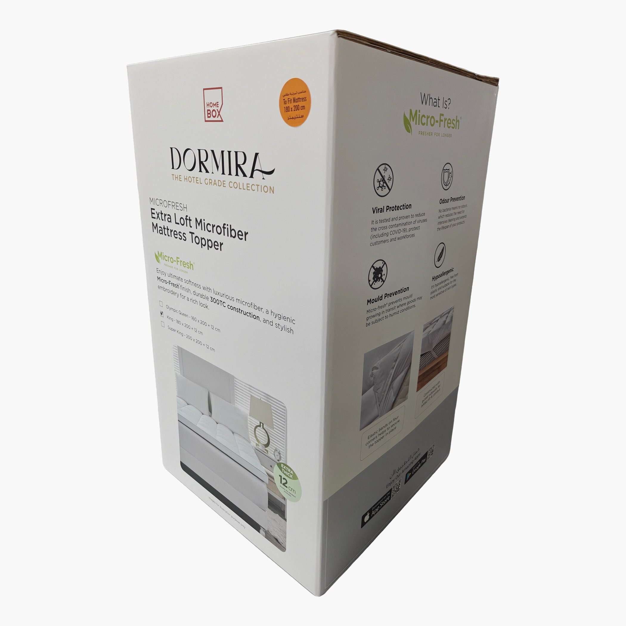Dormira MicroFresh Soft Microfibre King Extra Loft Topper - 180x200+12 cm-hbxhomeware-hbxbedroom-image-6