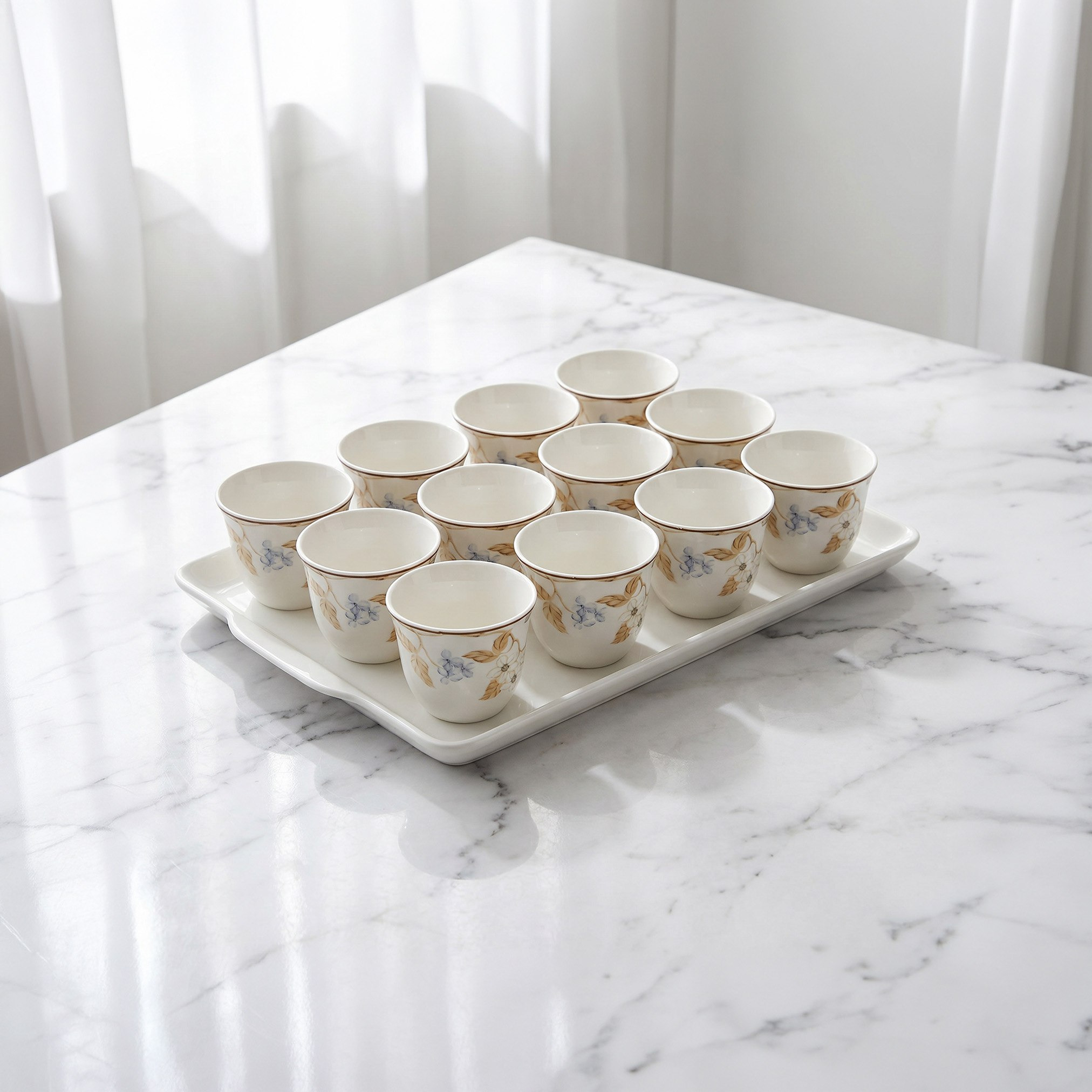 Zahra Floral 12-Piece Kahwa Set - 80 ml-hbxhomeware-diningandtabletop-coffeeandteasets-image-1