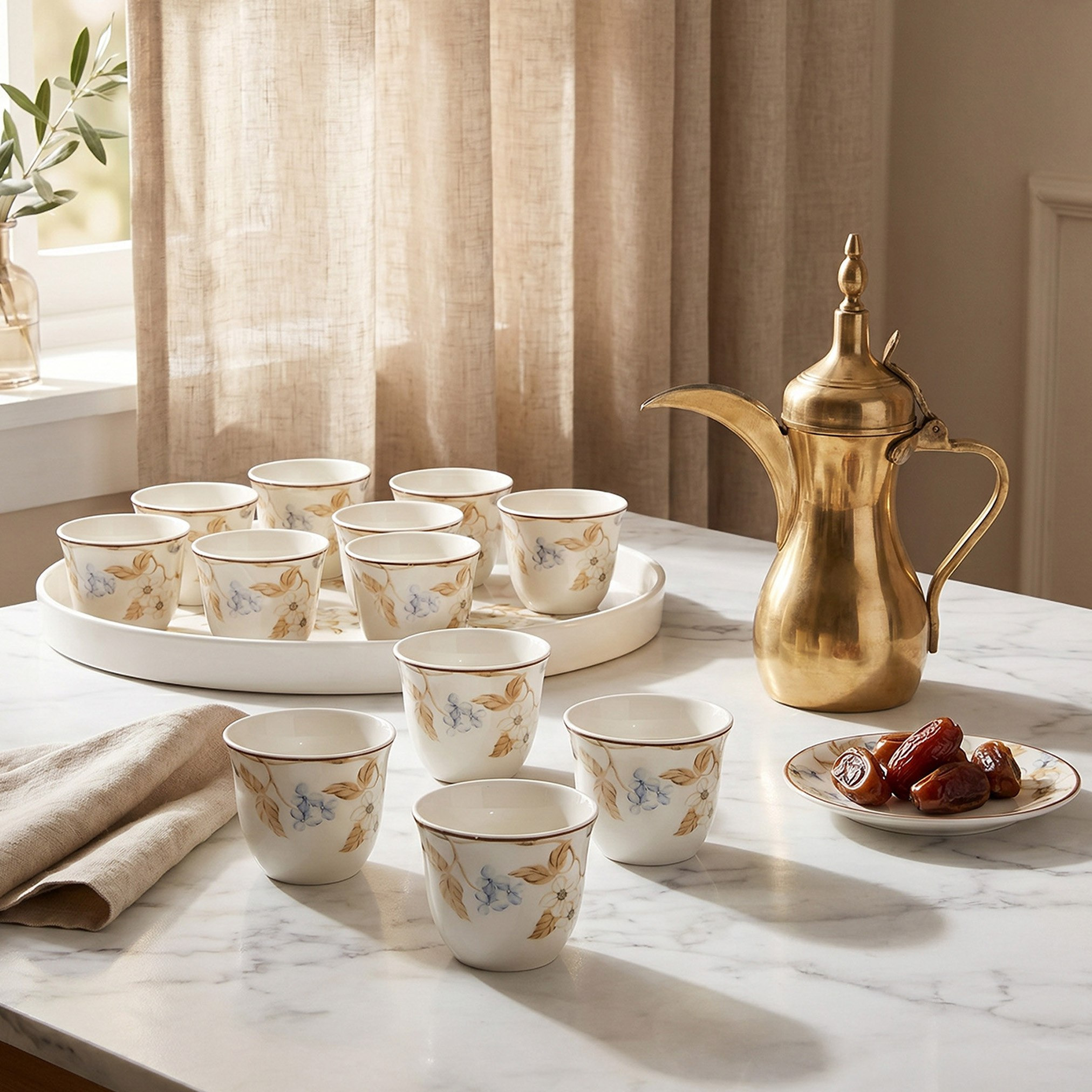 Zahra Floral 12-Piece Kahwa Set - 80 ml-hbxhomeware-diningandtabletop-coffeeandteasets-image-4