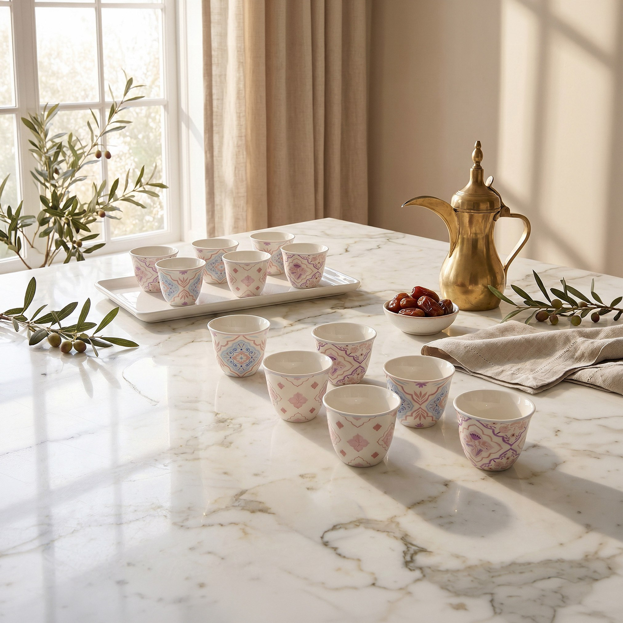 Zahra Pastel 12-Piece Kahwa Set - 80 ml-hbxhomeware-diningandtabletop-coffeeandteasets-image-4