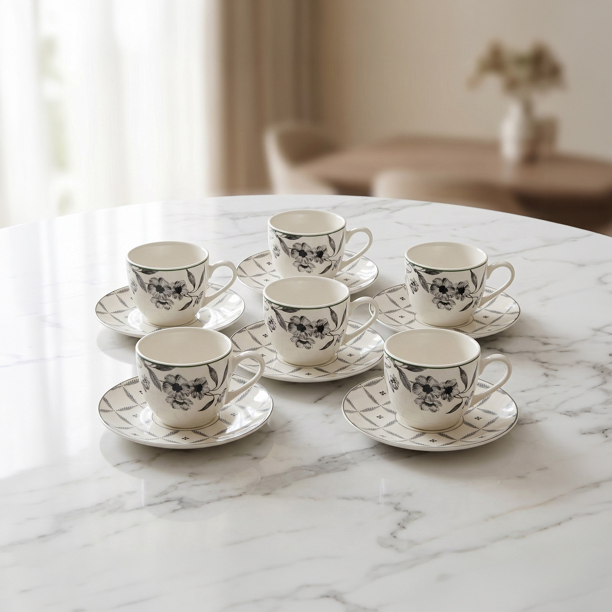 Zahra Windflower 12-Piece Espresso Set - 90 ml-hbxhomeware-diningandtabletop-coffeeandteasets-image-1