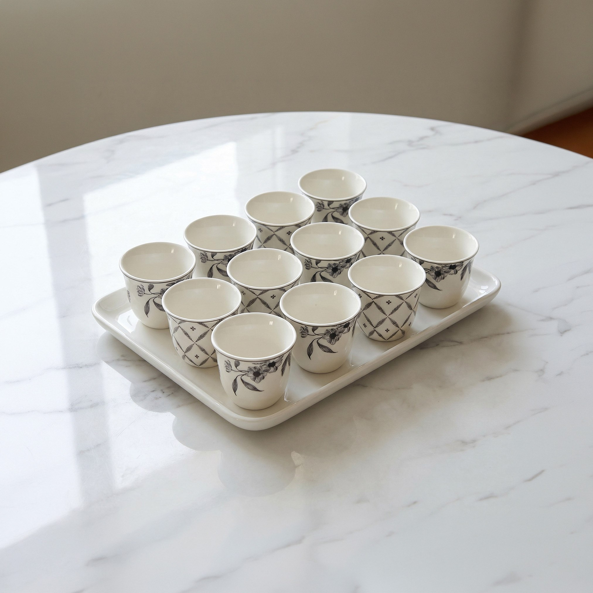 Zahra Windflower 12-Piece Kahwa Set - 80 ml-hbxhomeware-diningandtabletop-coffeeandteasets-image-1