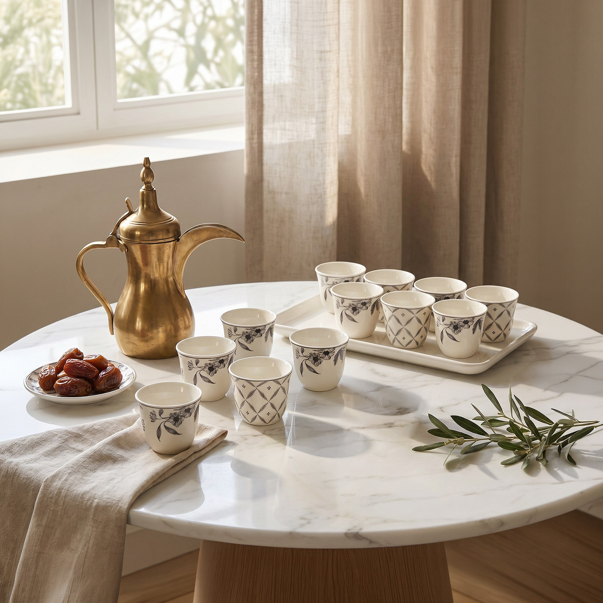 Zahra Windflower 12-Piece Kahwa Set - 80 ml-hbxhomeware-diningandtabletop-coffeeandteasets-image-4