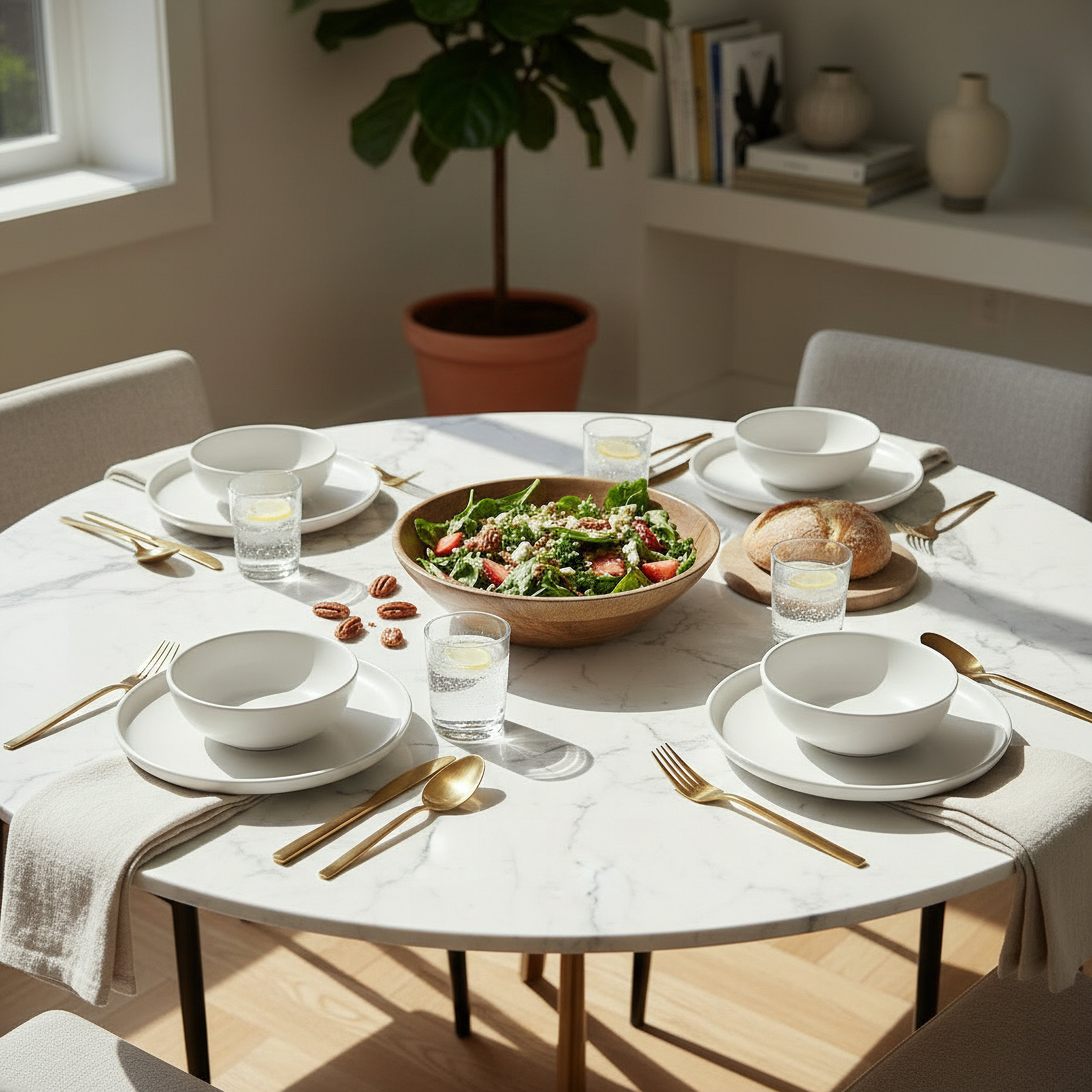 Layali Noor Large Serving Bowl - 30x30x7.5 cm-hbxdecorandfurnishings-tabletop-serveware-image-4