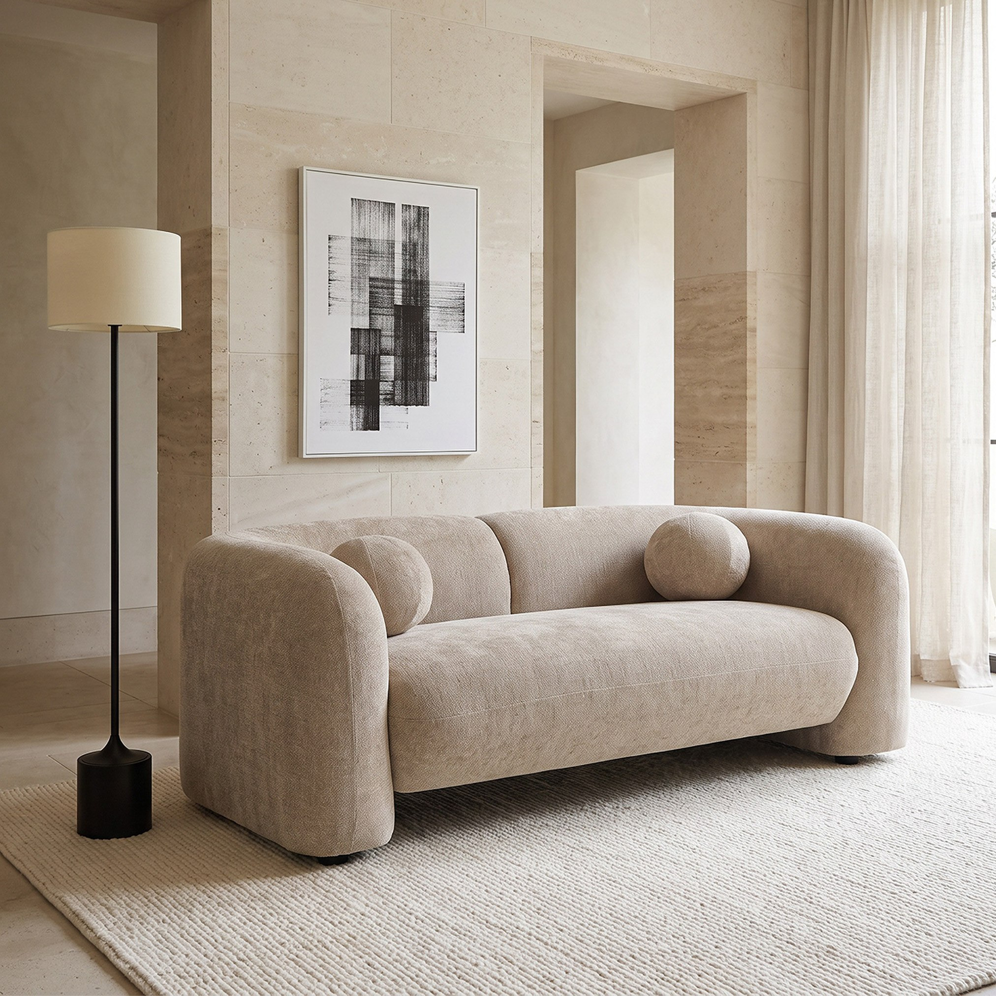 Barcelo NXT 2-Seater Fabric Sofa with 2 Round Cushions-hbxlivingroom-sofasandarmchairs-sofas-image-1