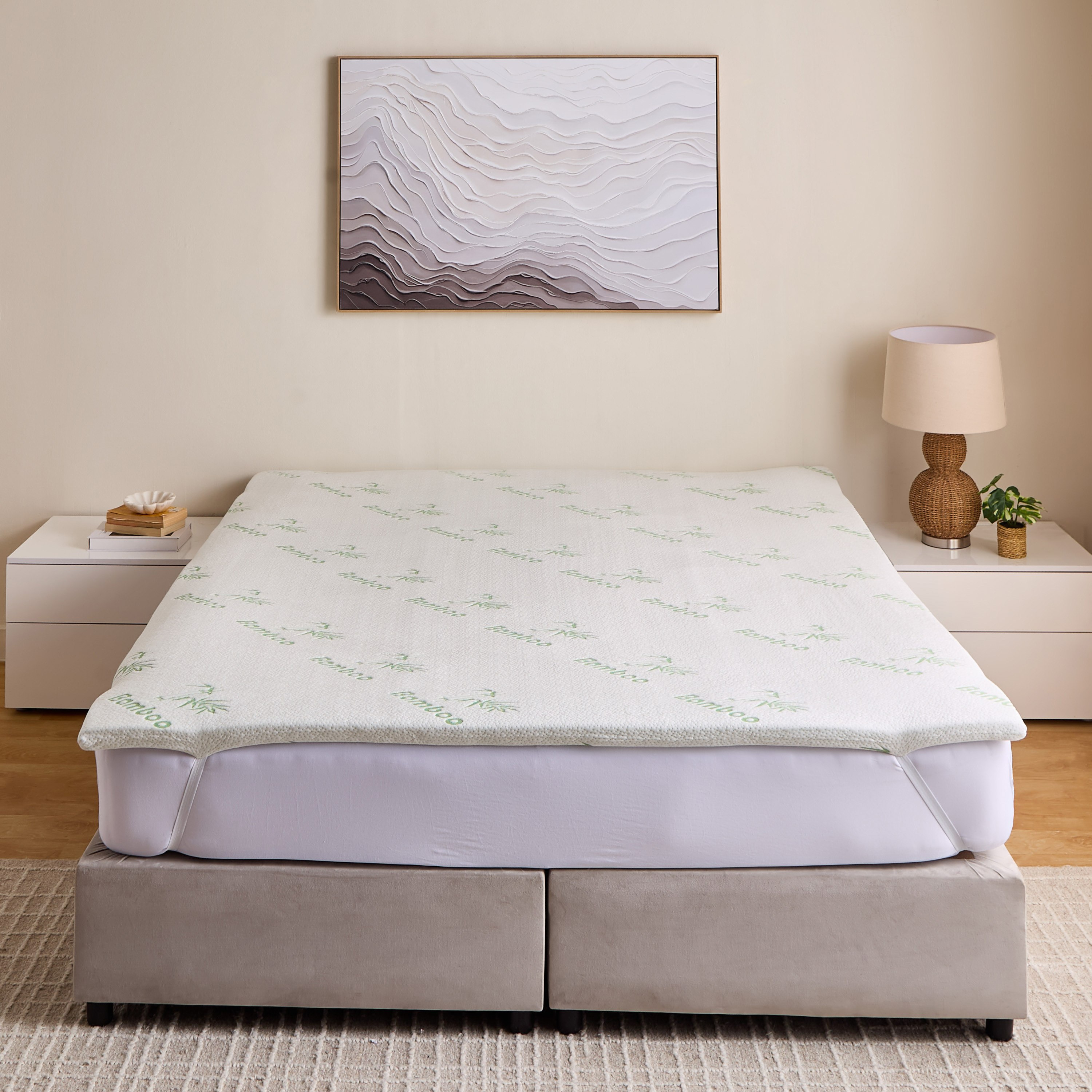 Bamboo Memory Foam Single Mattress Topper - 90x200x4 cm-hbxhomeware-hbxkidsandyouth-image-2