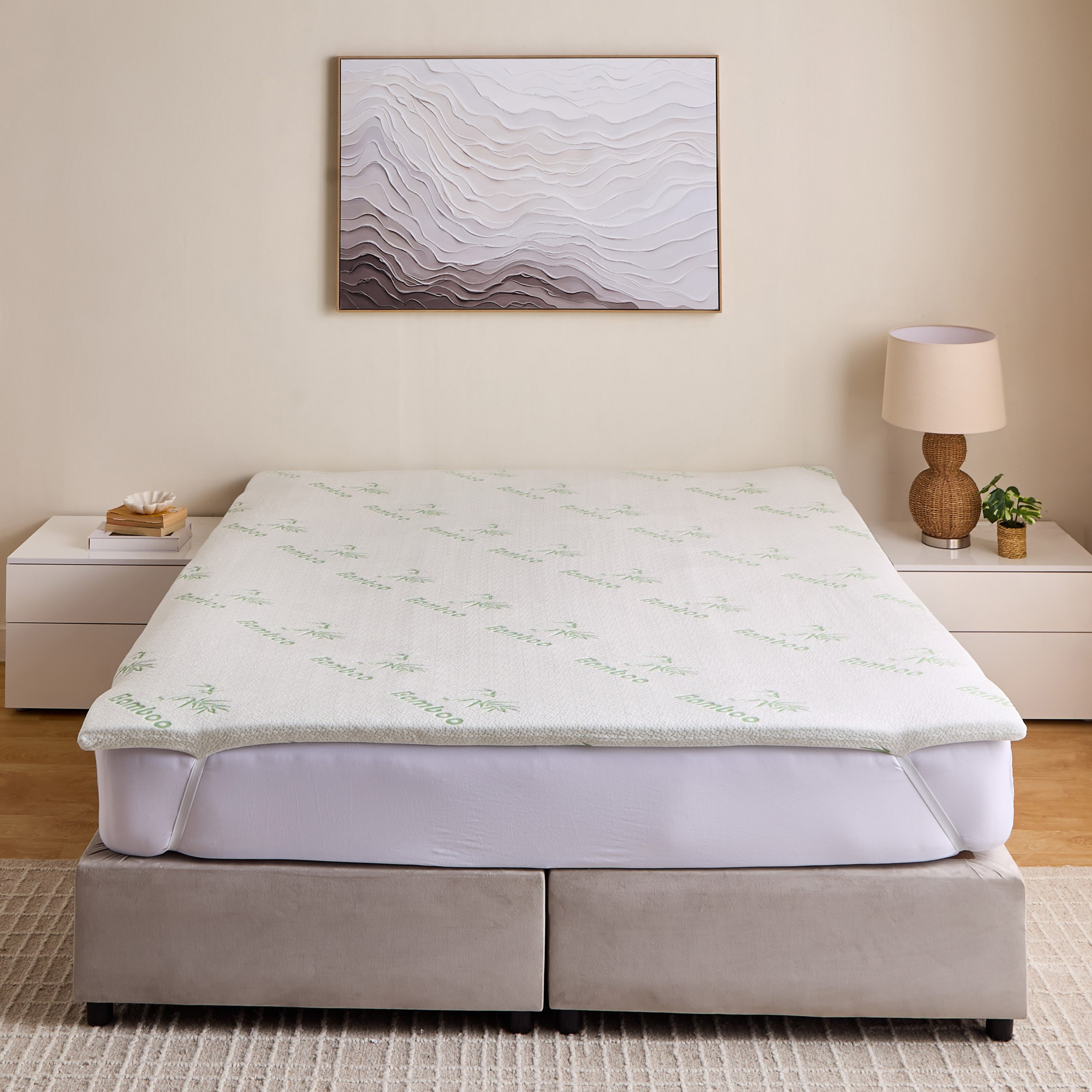 Bamboo Memory Foam Twin Mattress Topper - 120x200+4 cm-hbxhomeware-hbxkidsandyouth-image-2