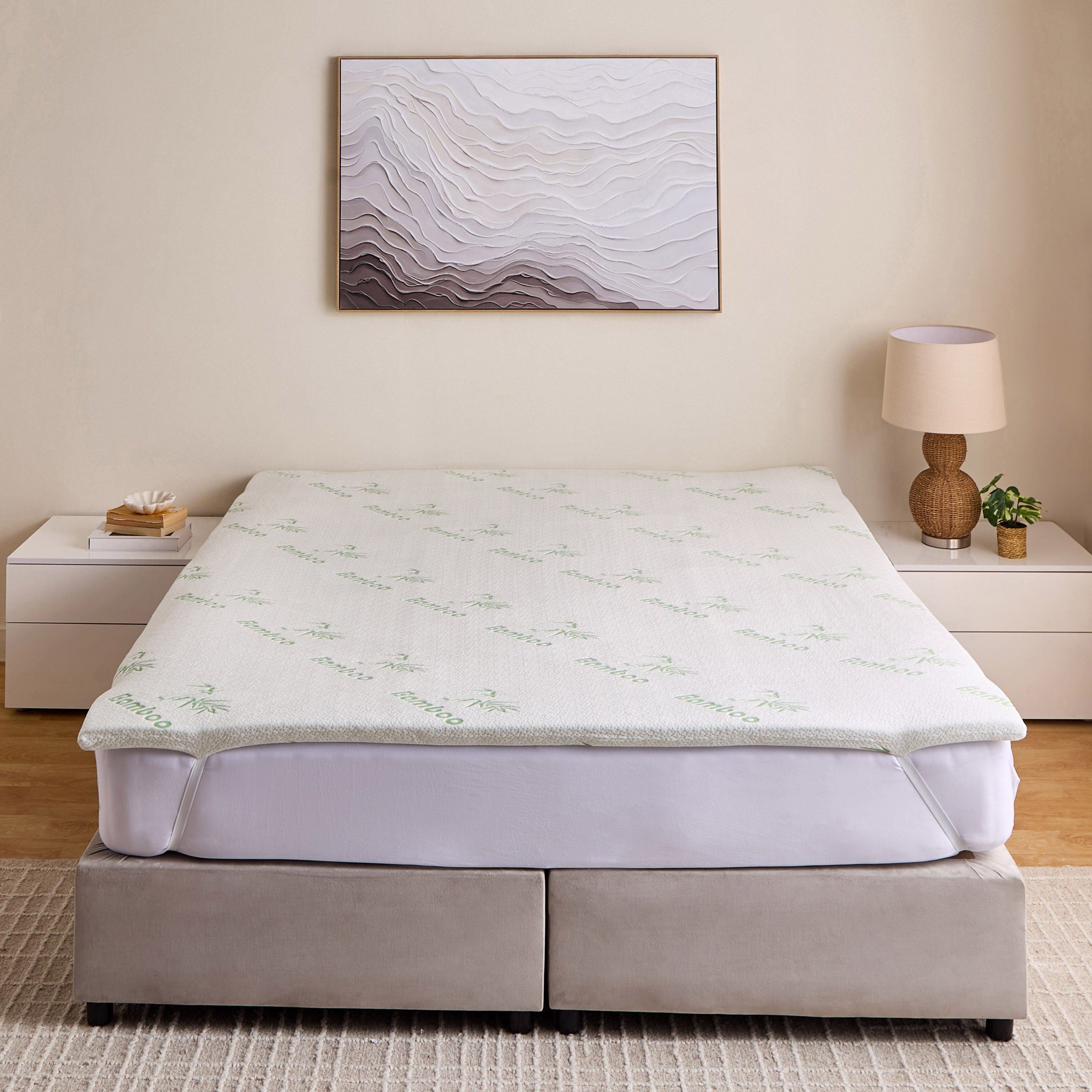 Bamboo Memory Foam King Mattress Topper - 180x200+4 cm-hbxhomeware-hbxbedroom-image-2