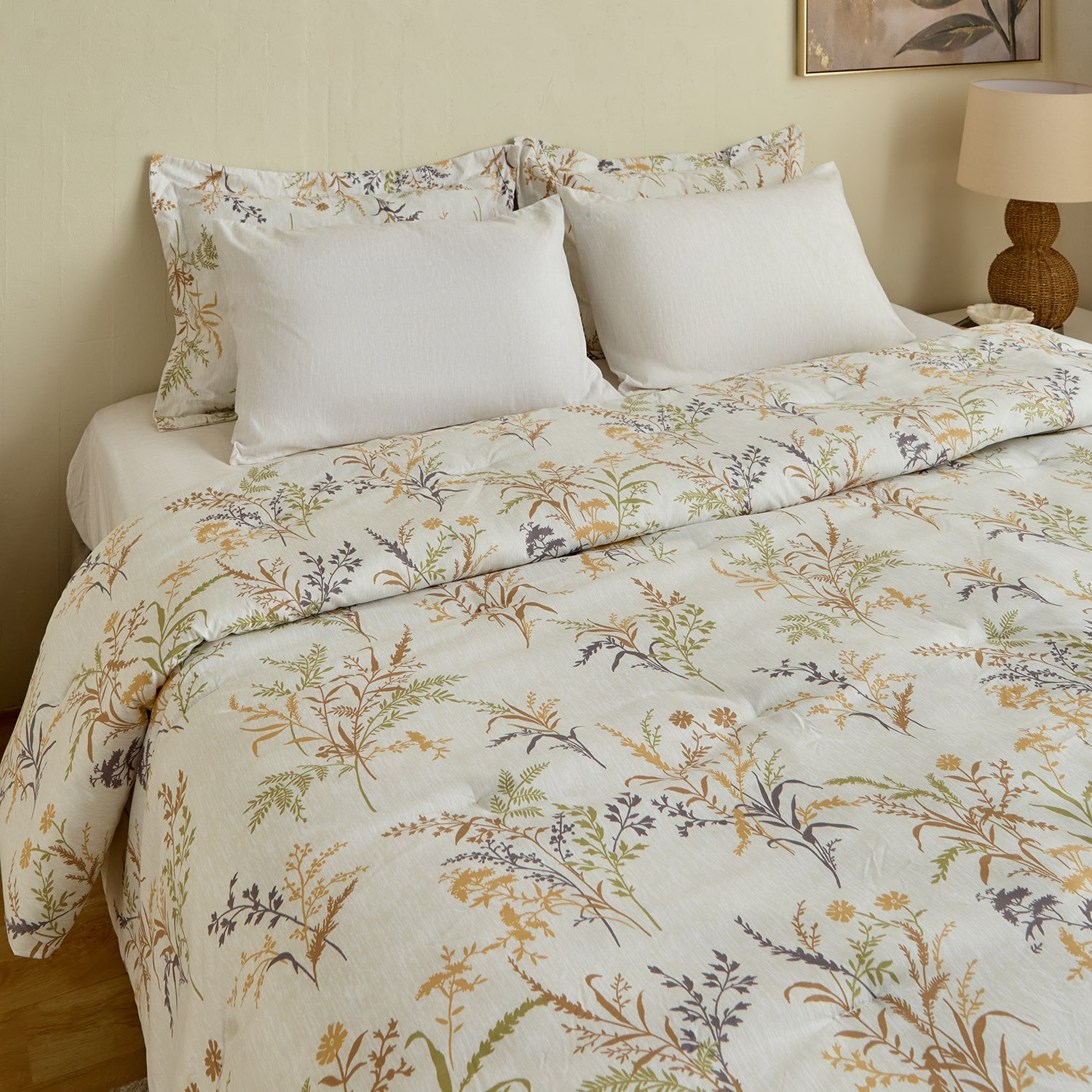 Hampton 6-Piece Microfibre Printed Twin Comforter Set - 160x220 cm-hbxhomeware-hbxbedroom-image-1