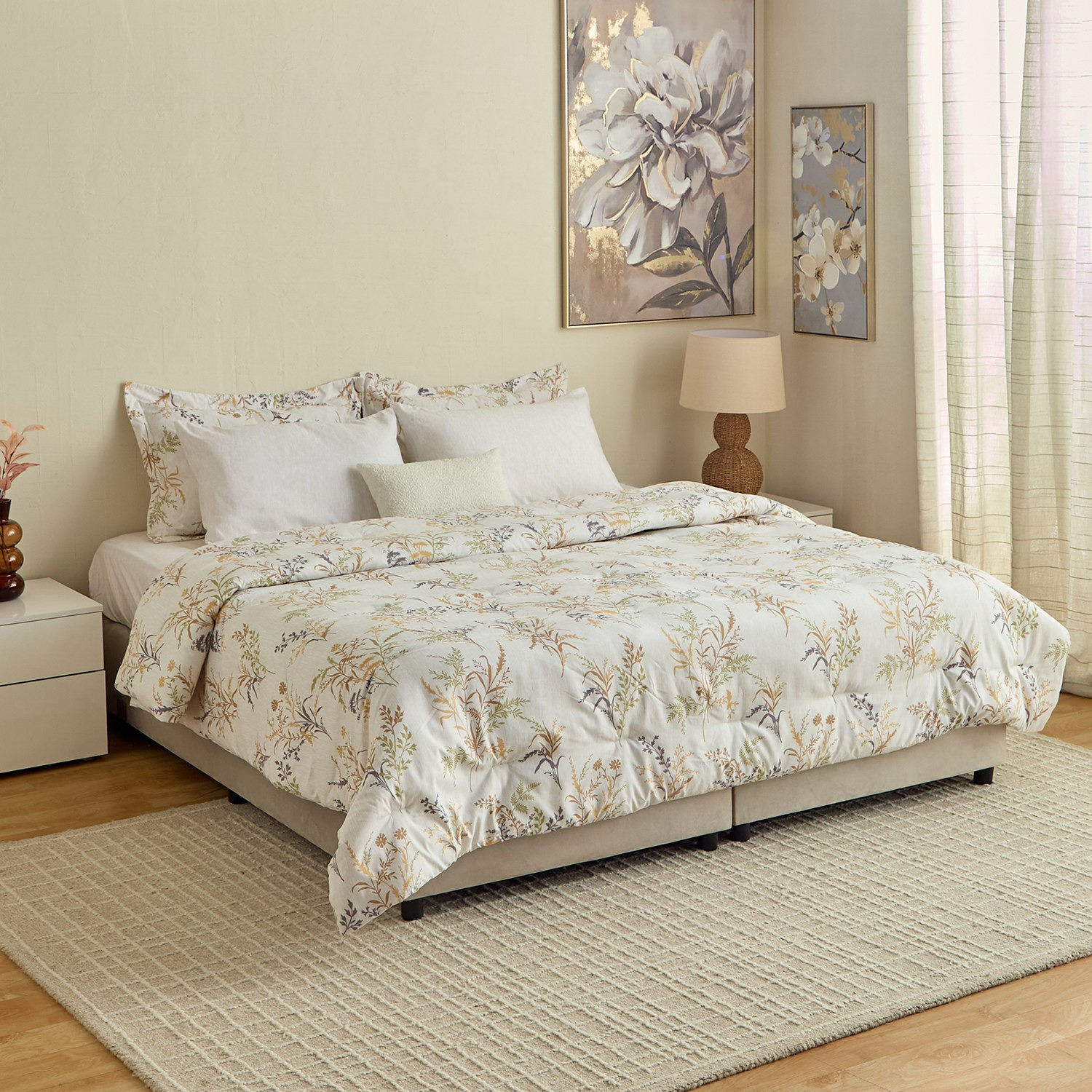 Hampton Oasis 6-Piece Microfibre Printed Super King Comforter Set - 240x260 cm-hbxhomeware-hbxbedroom-image-10