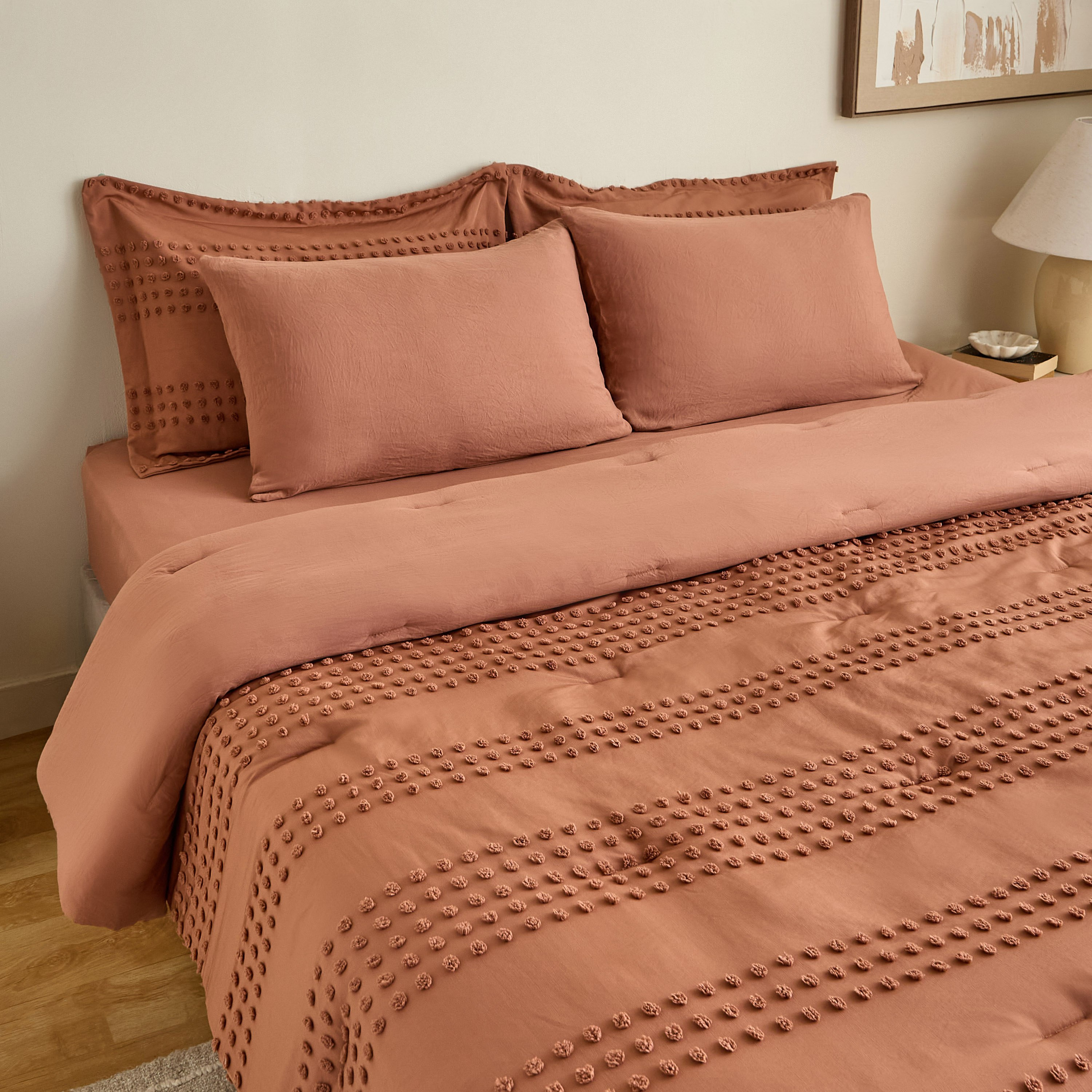 Braxton Dot Tuft 7-Piece King BIAB Comforter Set - 220x240 cm-hbxhomeware-hbxbedroom-image-1