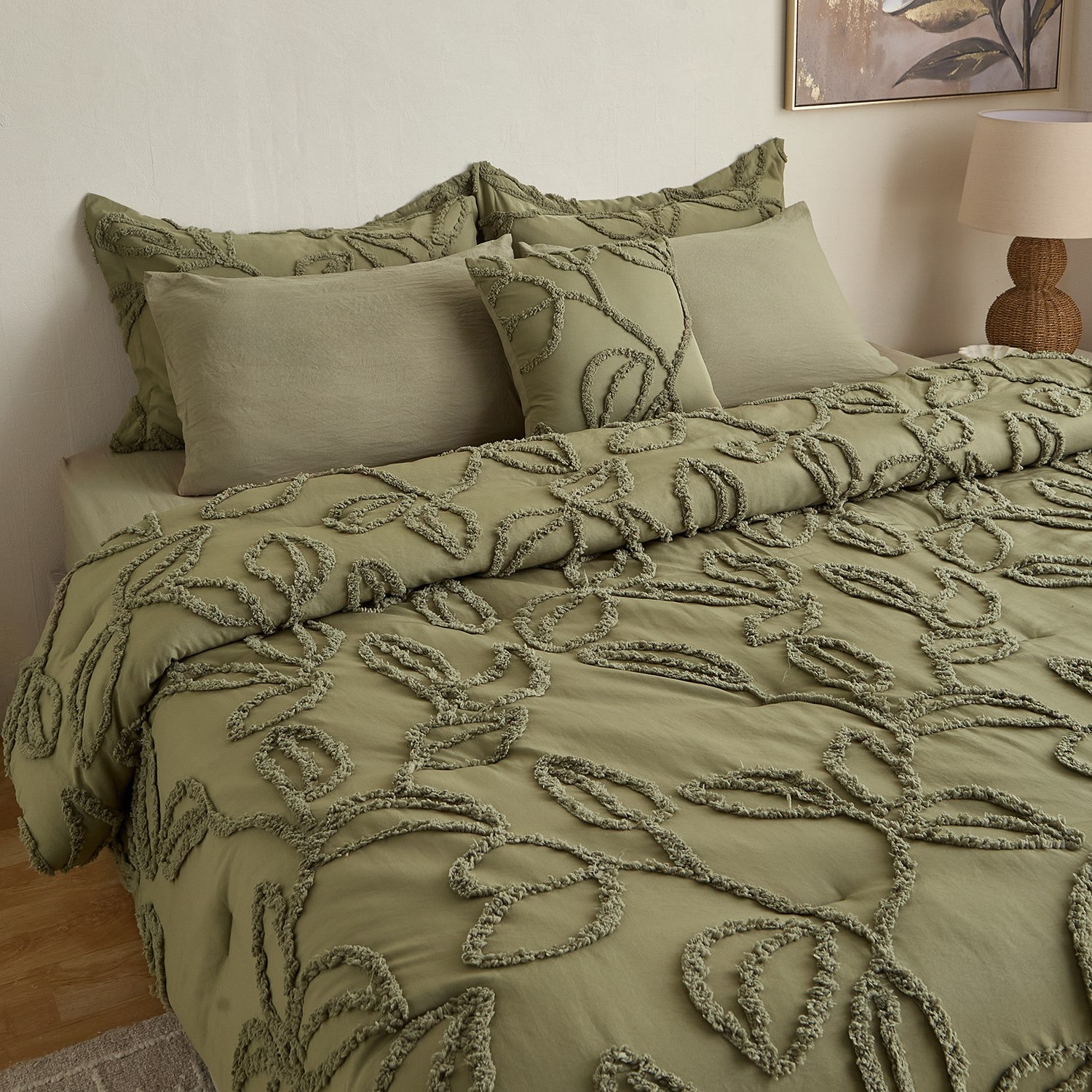 Braxton Tuft Leaf 7-Piece King BIAB Comforter Set - 220x240 cm-hbxhomeware-hbxbedroom-image-1