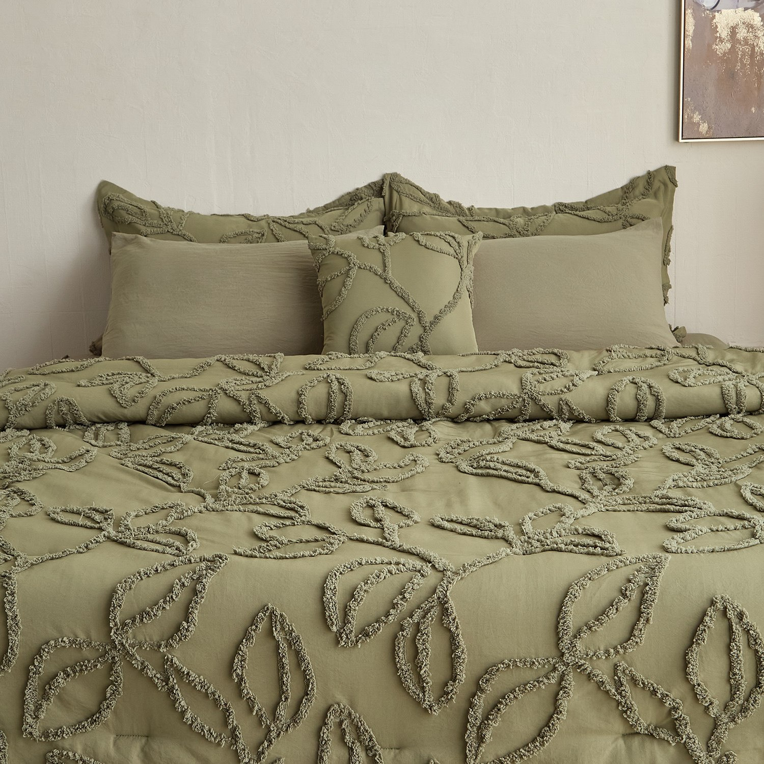 Braxton Tuft Leaf 7-Piece King BIAB Comforter Set - 220x240 cm-hbxhomeware-hbxbedroom-image-2