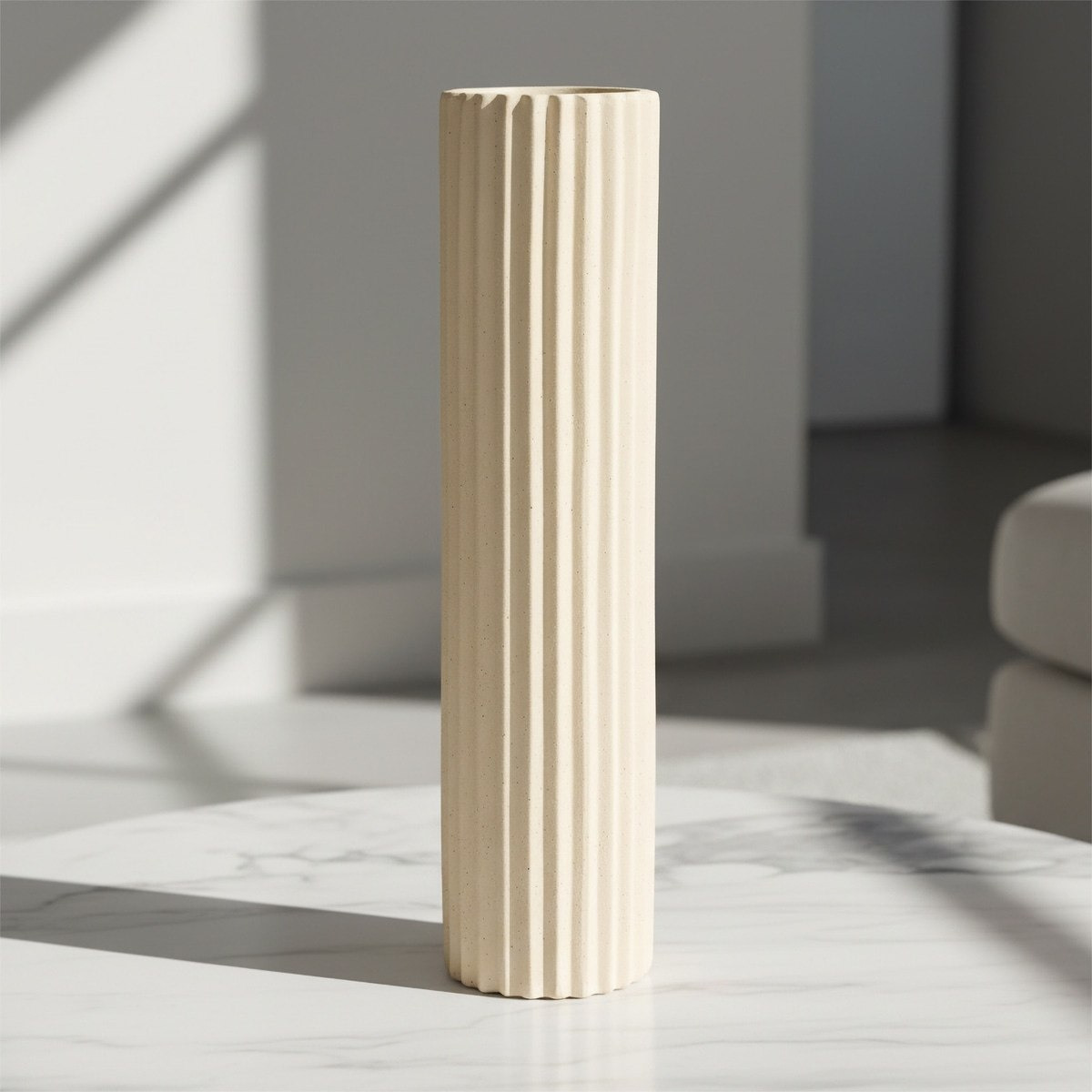 Umber Sansa Riwaq Ceramic Decorative Vase - 13.5x13.5x57.5 cm-hbxbedroom-decorandaccessories-vases-image-1
