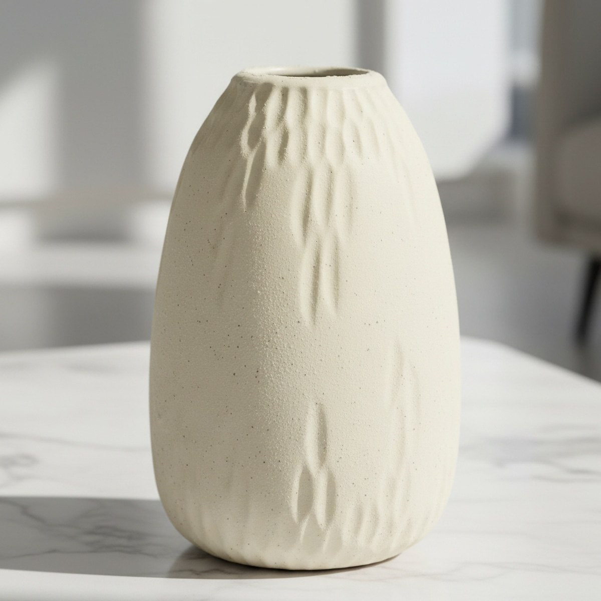 Sansa Riwaq Umber Ceramic Decorative Vase - 13.5x13.5x20 cm-hbxbedroom-decorandaccessories-vases-image-1