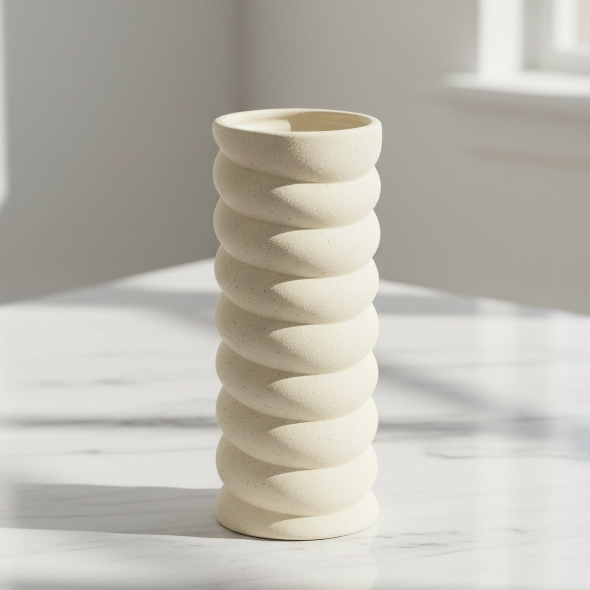 Umber Sansa-Riwaq Ceramic Decorative Vase - 10.5x10.5x25 cm-hbxbedroom-decorandaccessories-vases-image-1
