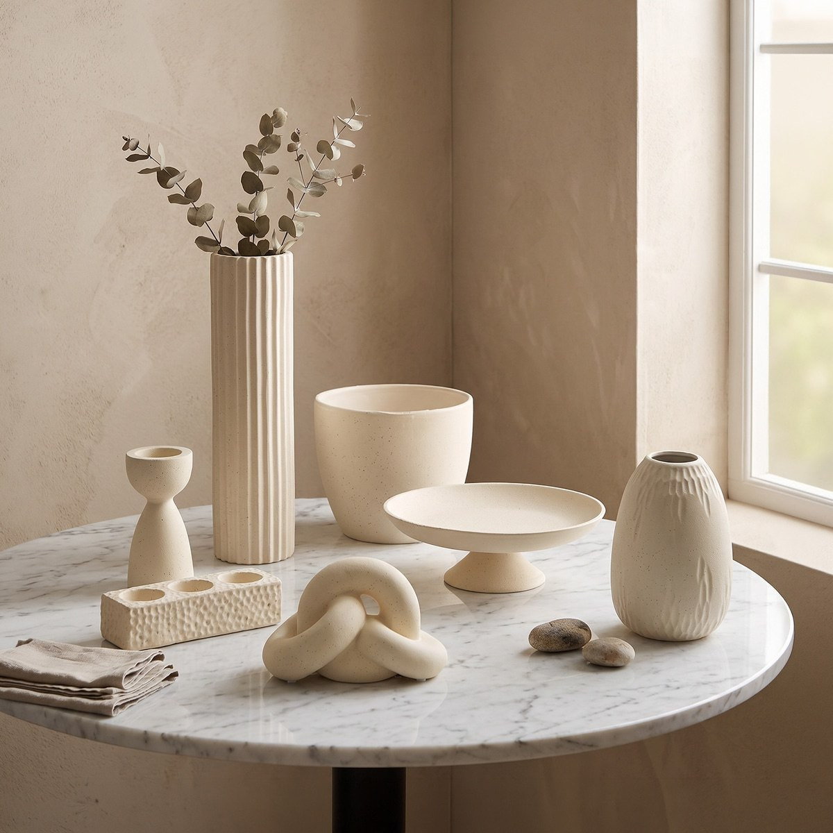 Umber Sansa Riwaq Ceramic Decorative Vase - 18x18x15 cm-hbxbedroom-decorandaccessories-vases-image-4