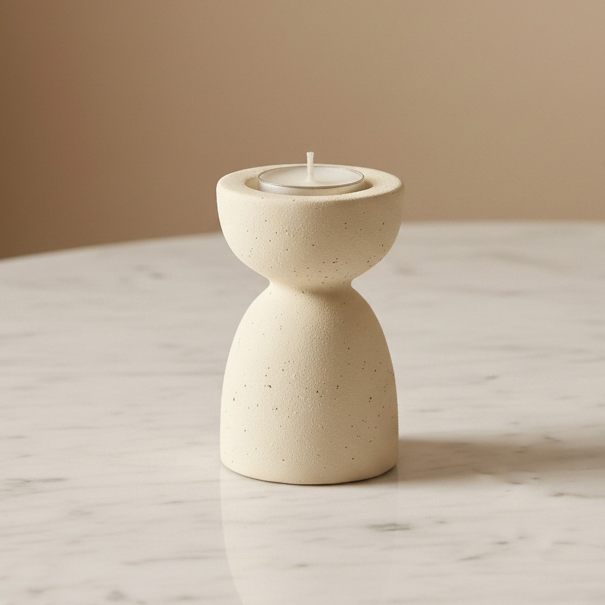 Umber Sansa Riwaq Ceramic Decorative T-light Candleholder - 6.5x6.5x10 cm-hbxlivingroom-decorandaccessories-candleholders-image-1