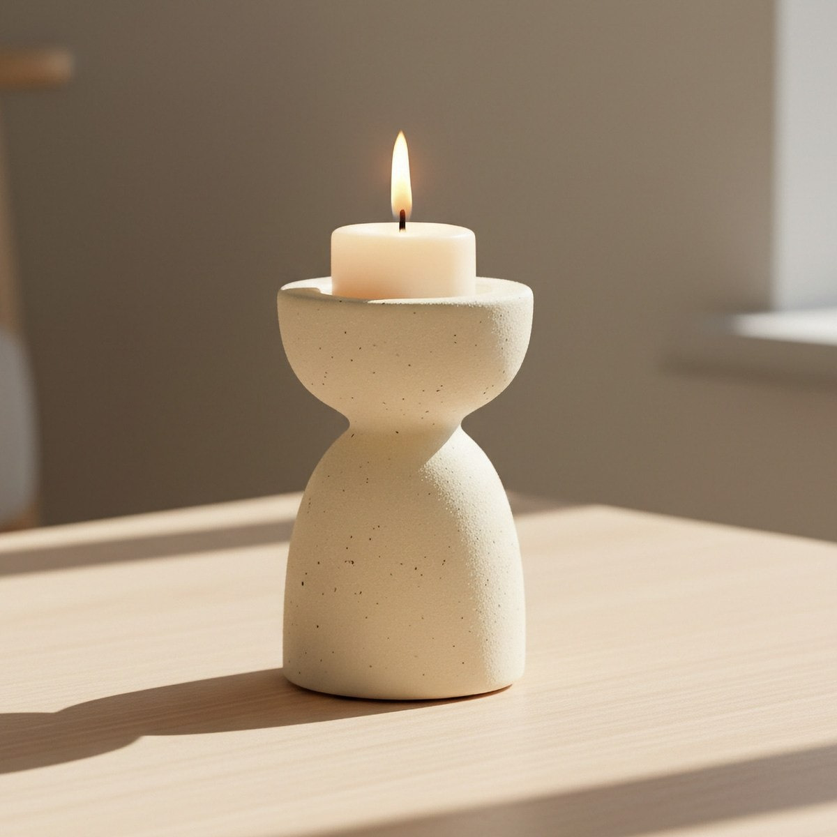 Umber Sansa Riwaq Ceramic Decorative T-light Candleholder - 6.5x6.5x10 cm-hbxlivingroom-decorandaccessories-candleholders-image-2