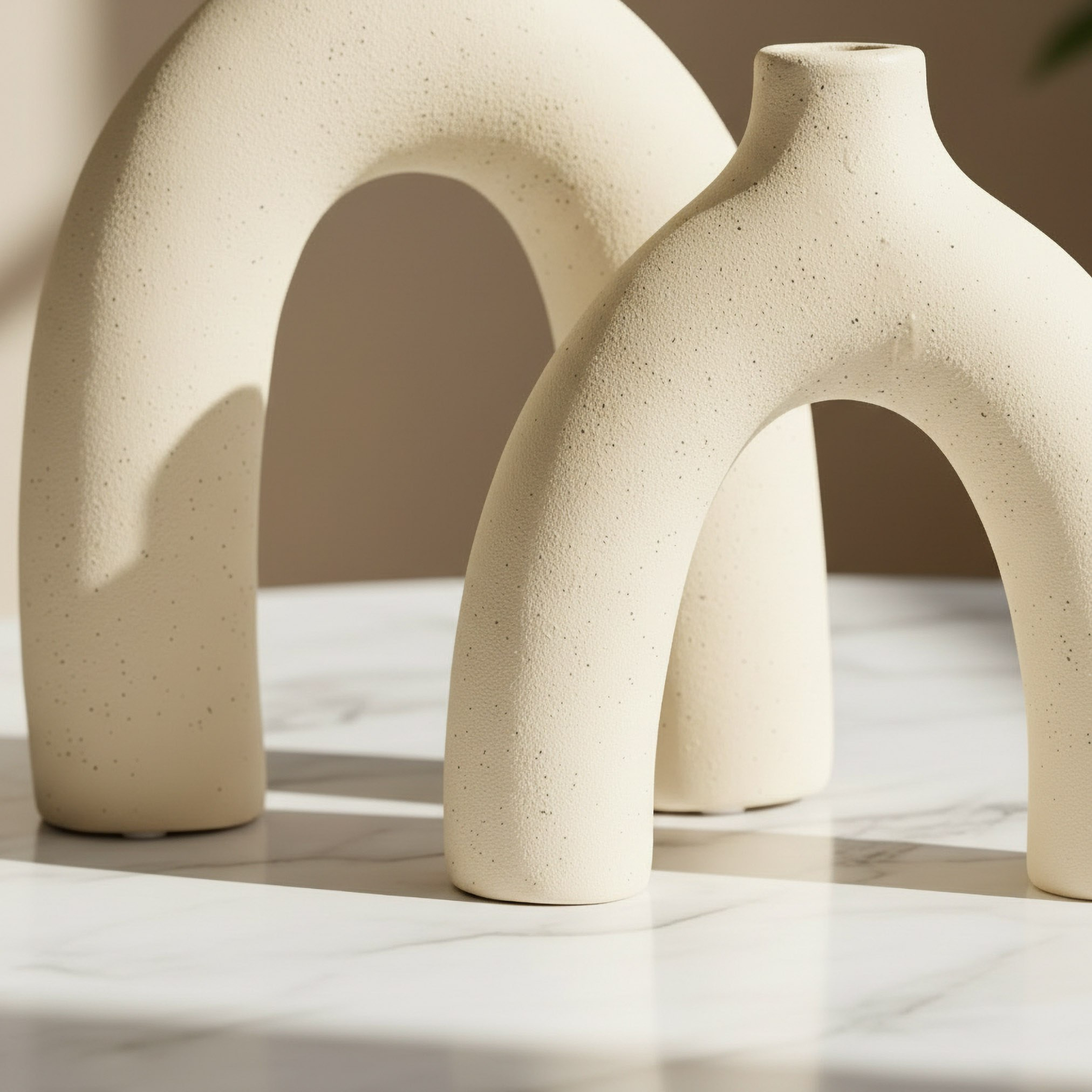 Sansa Riwaq Umber 2-Piece Ceramic Decorative Vase Set - 25x10x22.5 cm-hbxbedroom-decorandaccessories-vases-image-3