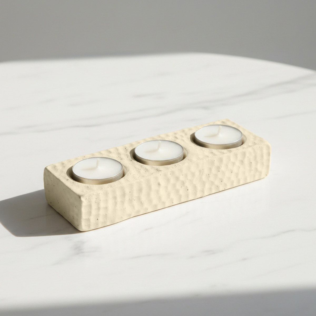 Umber Sansa Riwaq Ceramic Decorative T-light Candle Holder - 18x6x3.5 cm-hbxlivingroom-decorandaccessories-candleholders-image-1
